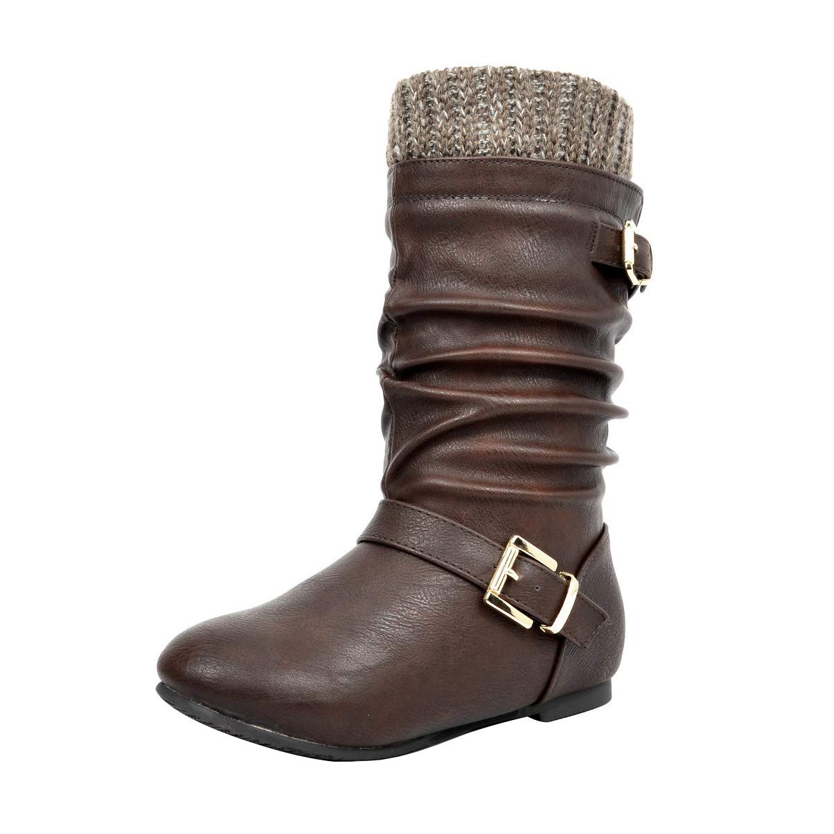 DREAM PAIRS Girls Faux Fur Lined Knee High Winter Riding Boots for Toddler Little Kid Big Kid - Warm Snow Boots for School Outdoor Winter Activities