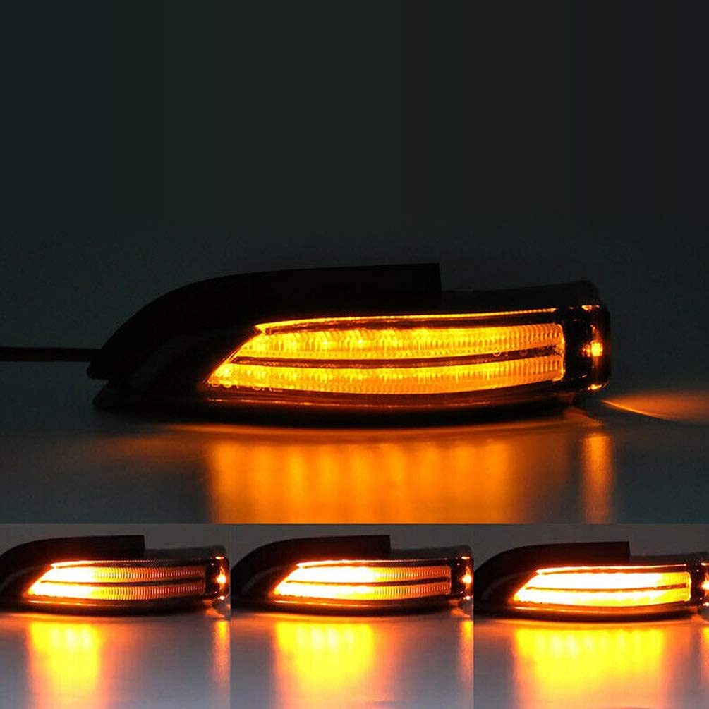 Dynamic LED Side Mirror Blinker for Toyota Corolla Camry Auris Yaris Verso Prius C - Smoked Lens Amber Turn Signal Lights Kit - OEM Replacement - Enhance Safety & Style for Night Driving & Parking