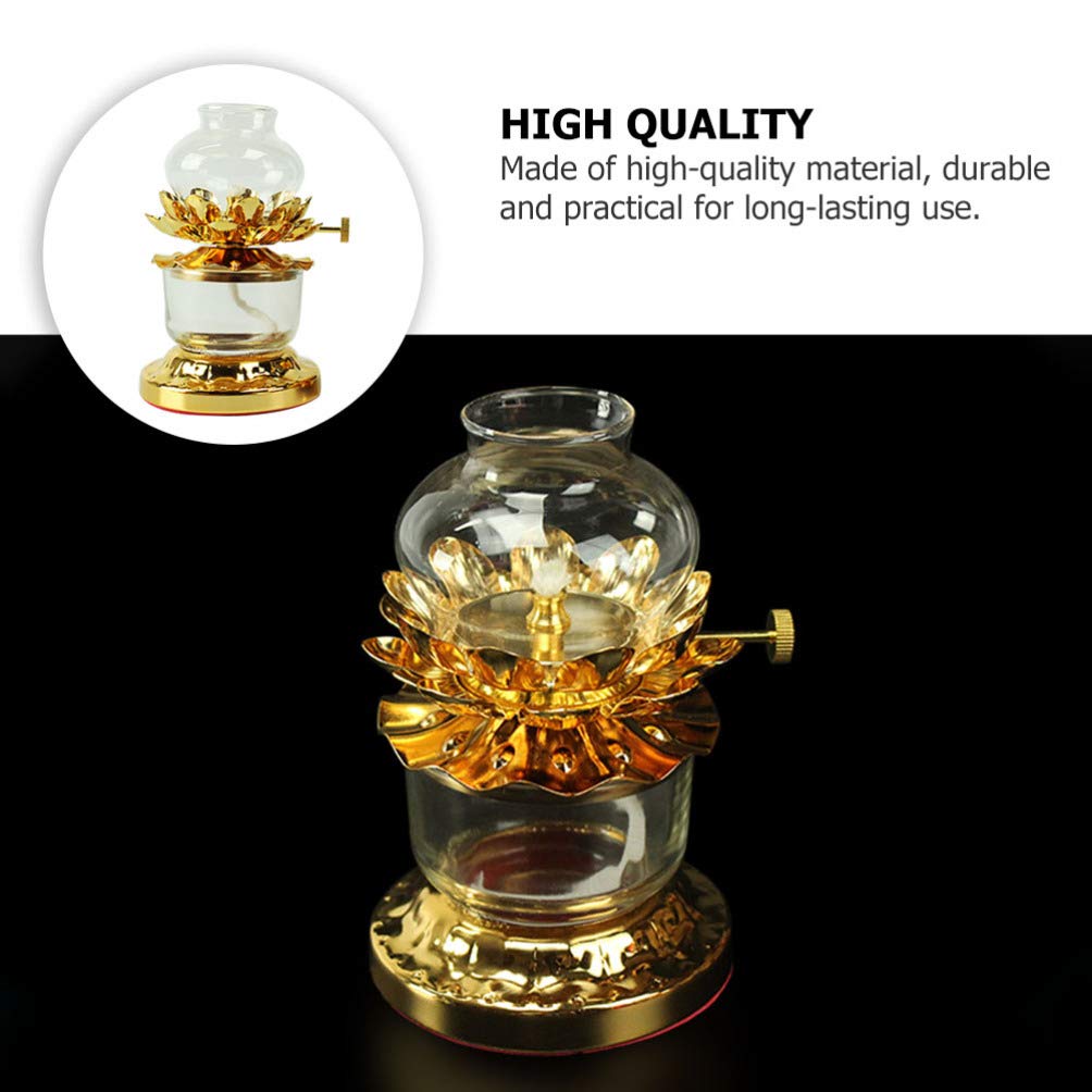KESYOO Buddha Lamp - Windproof Butter Lamp with Lotus Design, Ghee Candle Holder for Meditation, Yoga & Home Decor - Perfect for Buddhist Altars, Room & Desktop Decoration