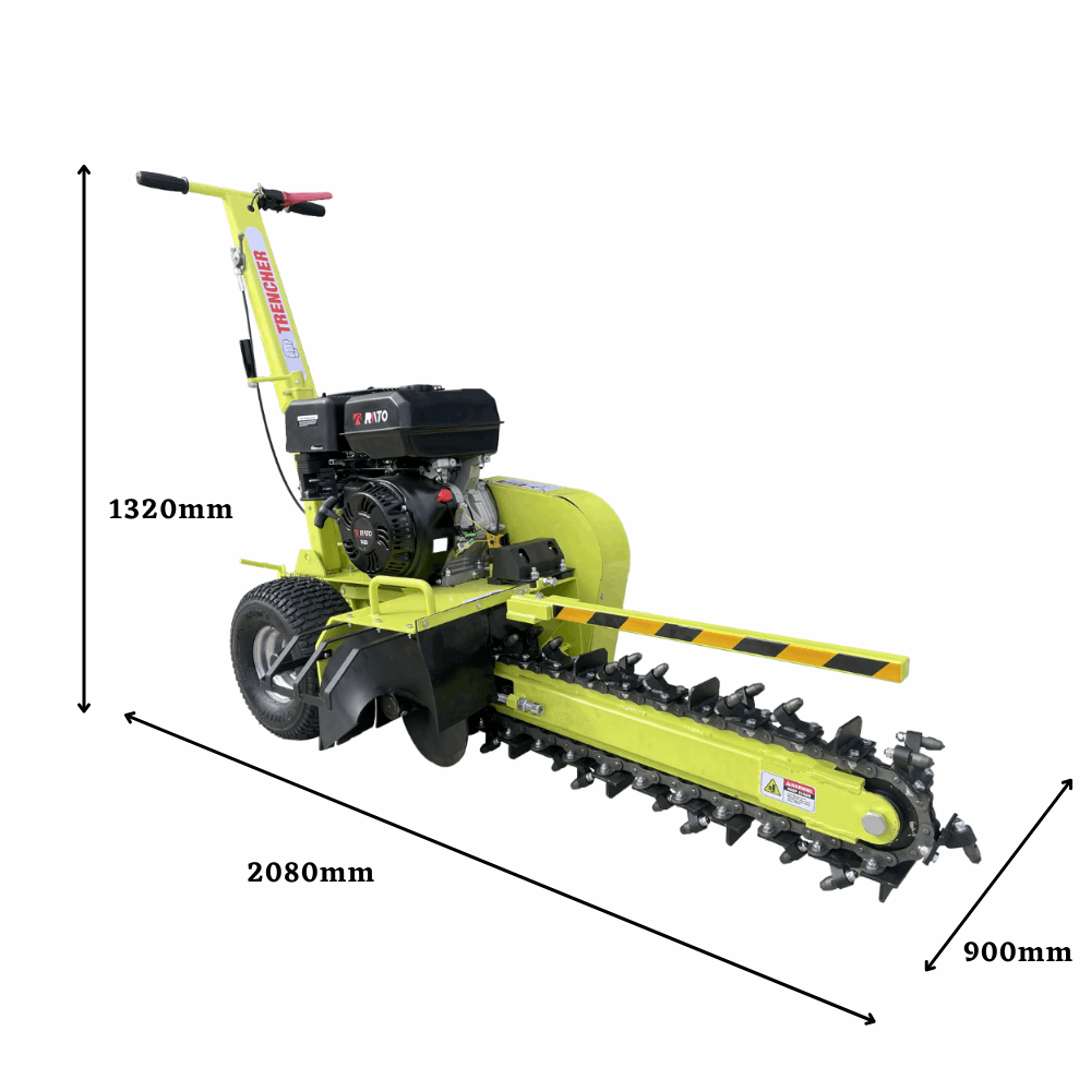 Forestwest 600MM Walk Behind Trencher - 15HP Gas Powered Ditch Digger Machine for Landscaping, Irrigation & Cable Installation (Model BM689)