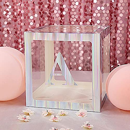 4 Pack Iridescent 5 Inch Letter A Stickers - Self-Adhesive Wall Decals for Home Decor, Party Backdrop, Nursery, Classroom & DIY Crafts