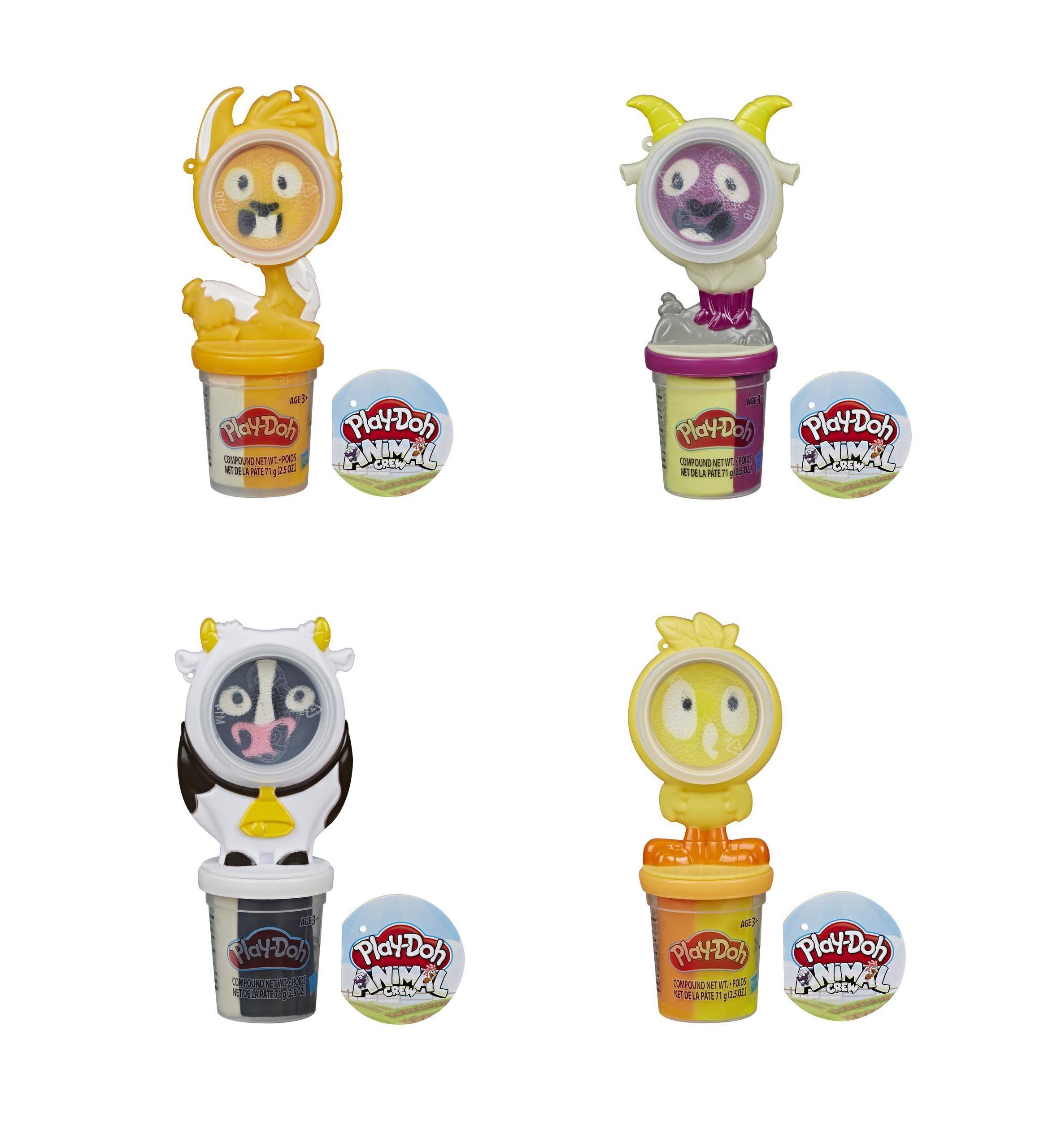 Play Doh Animal Crew Can Pals Bundle - Llama, Cow, Chicken & Goat Toys for Kids | Fun & Creative Modeling Clay Playset | Perfect for Birthday Gifts, Classroom Activities & Sensory Play