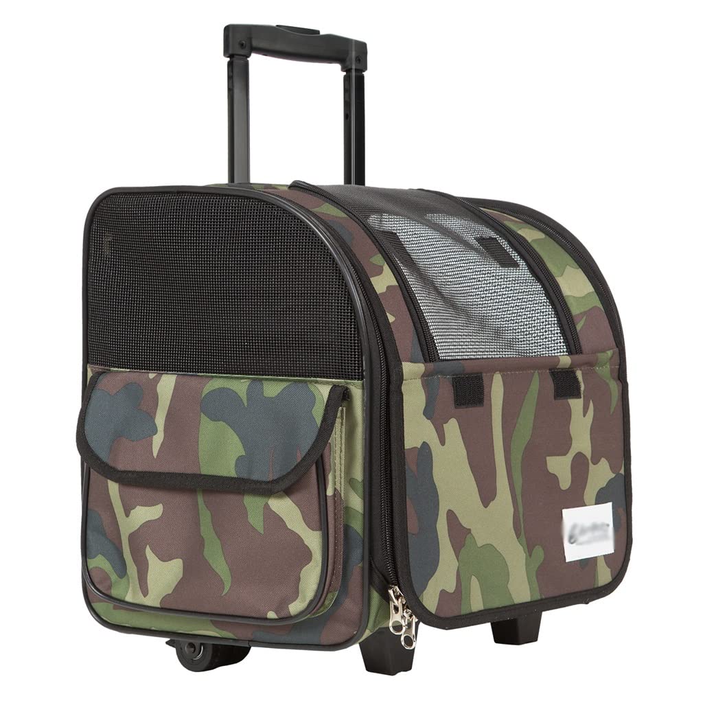 ADKHF Pet Trolley Backpack - Wheeled Dog Carrier for Travel & Outings