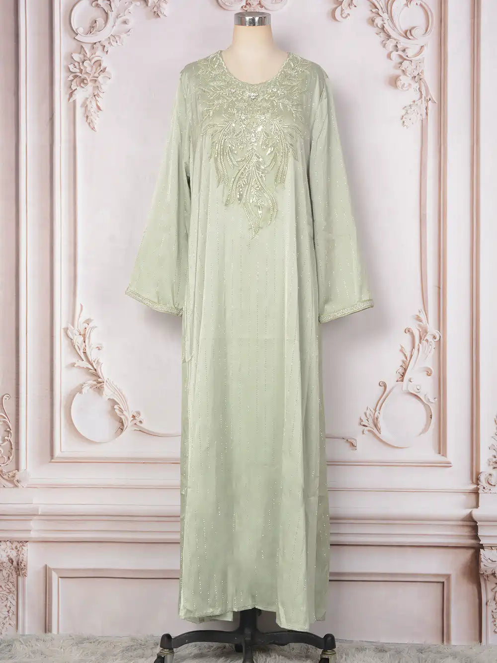Elegant Hotfix Rhinestones Kaftan Dress for Women - Eid Party & Special Occasions - Style #25045