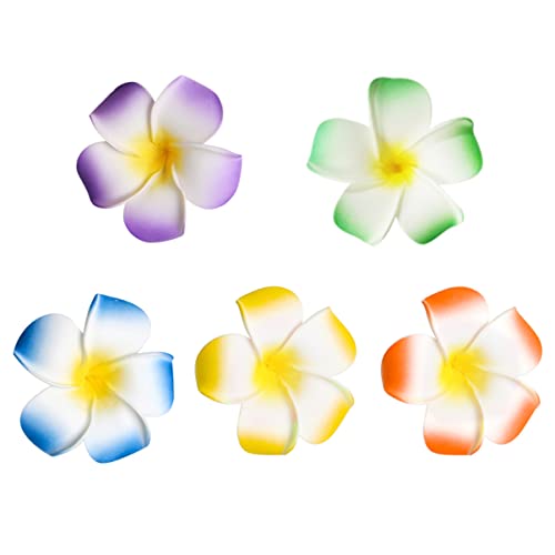 ABOOFAN 20pcs Hawaiian Plumeria Flower Hair Clips for Girls - Tropical Beach Wedding Flower Girl Headpiece, Boho Hair Accessories for Summer Vacation, Pool Party & Photo Shoots