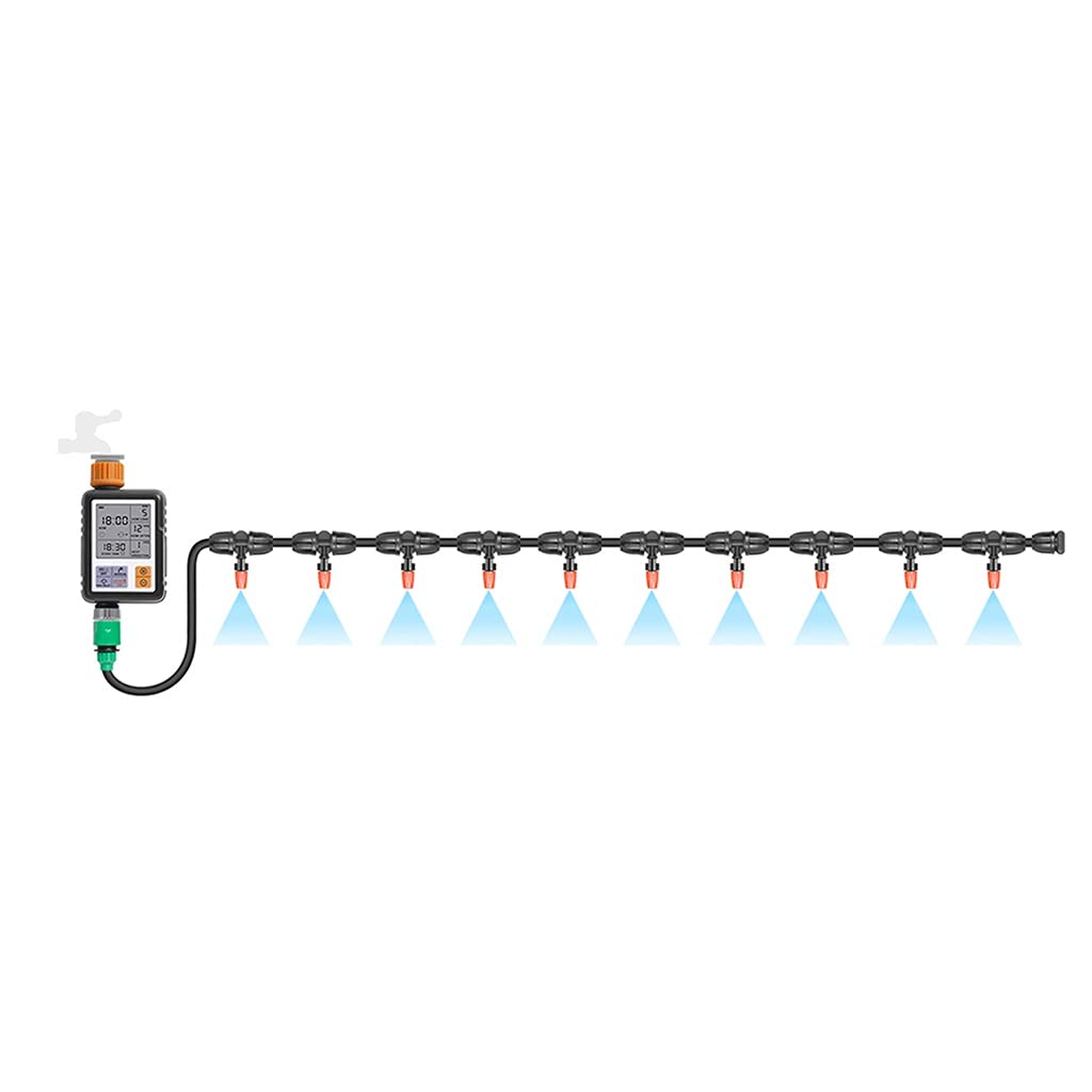 BBGS Automatic Drip Irrigation System Kit with Timer Controller - Self Watering Garden Hose for Greenhouse, Plants & Indoor/Outdoor Gardening - Perfect for Vegetables, Flowers & Potted Plants