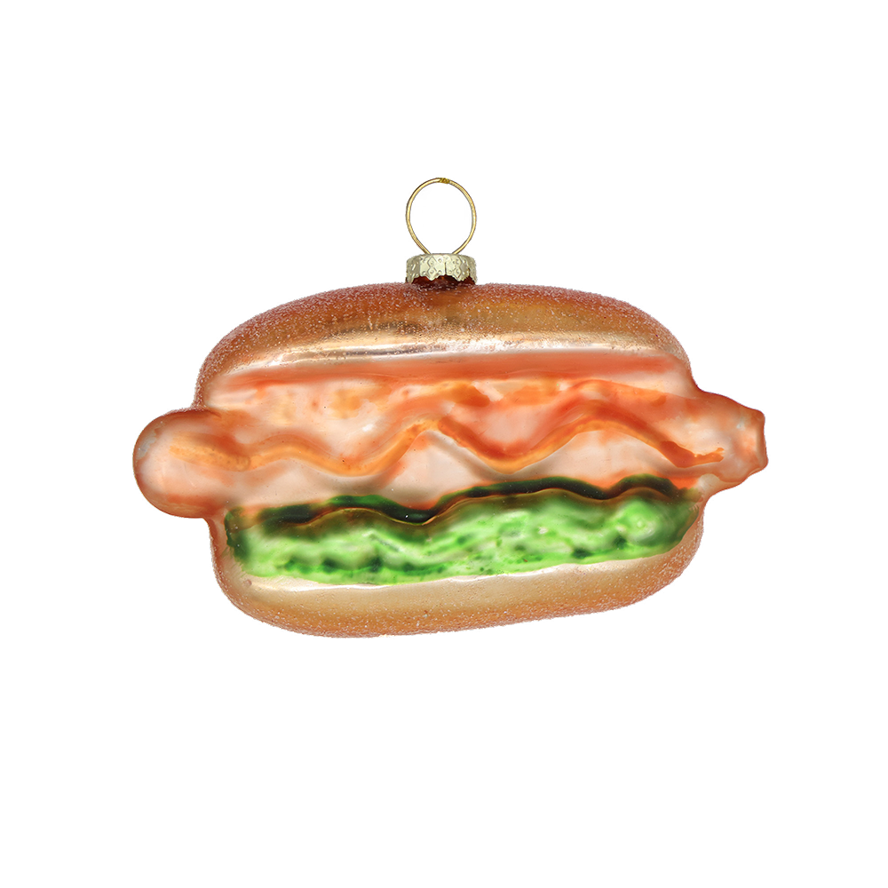 Funny Hot Dog on a Bun Christmas Ornament - Cute Holiday Decor for Tree, Gift, or Kitchen Decorations