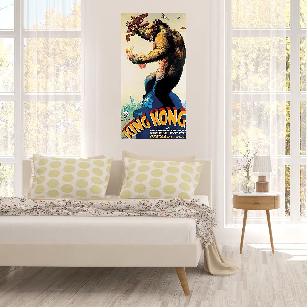 King Kong Fine Art Canvas Wall Decor - 21x40 Inches Modern Profile Painting for Living Room, Bedroom, Office - Ready to Hang - Home & Commercial Spaces