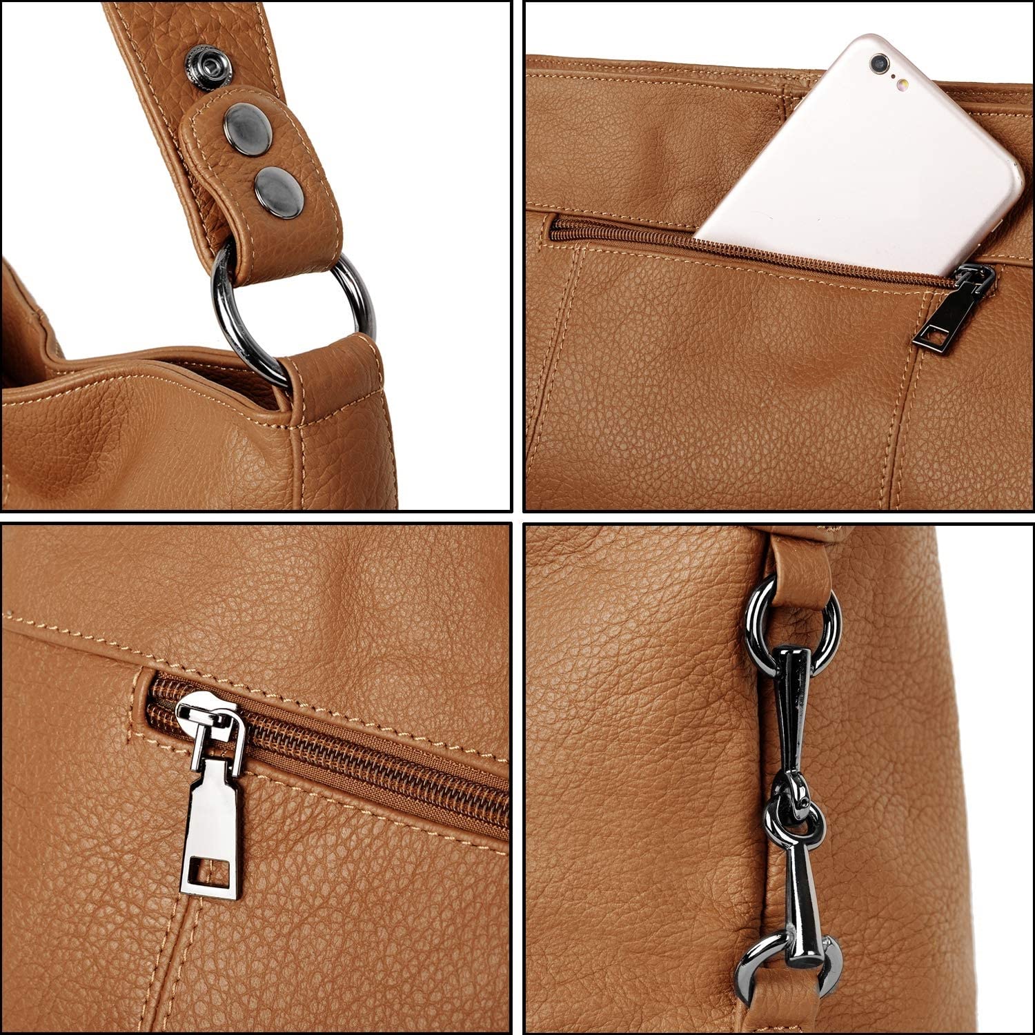 YALUXE Genuine Leather Shoulder Bag for Women - Stylish Hobo & Crossbody Purse for Work & Travel