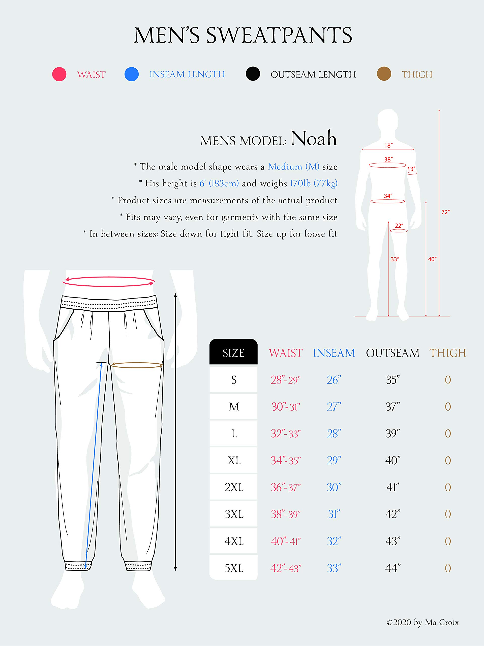Men's Lightweight Fleece Jogger Pants with Pockets & Elastic Waist - Comfortable Sweatpants for Running, Lounge & Casual Wear