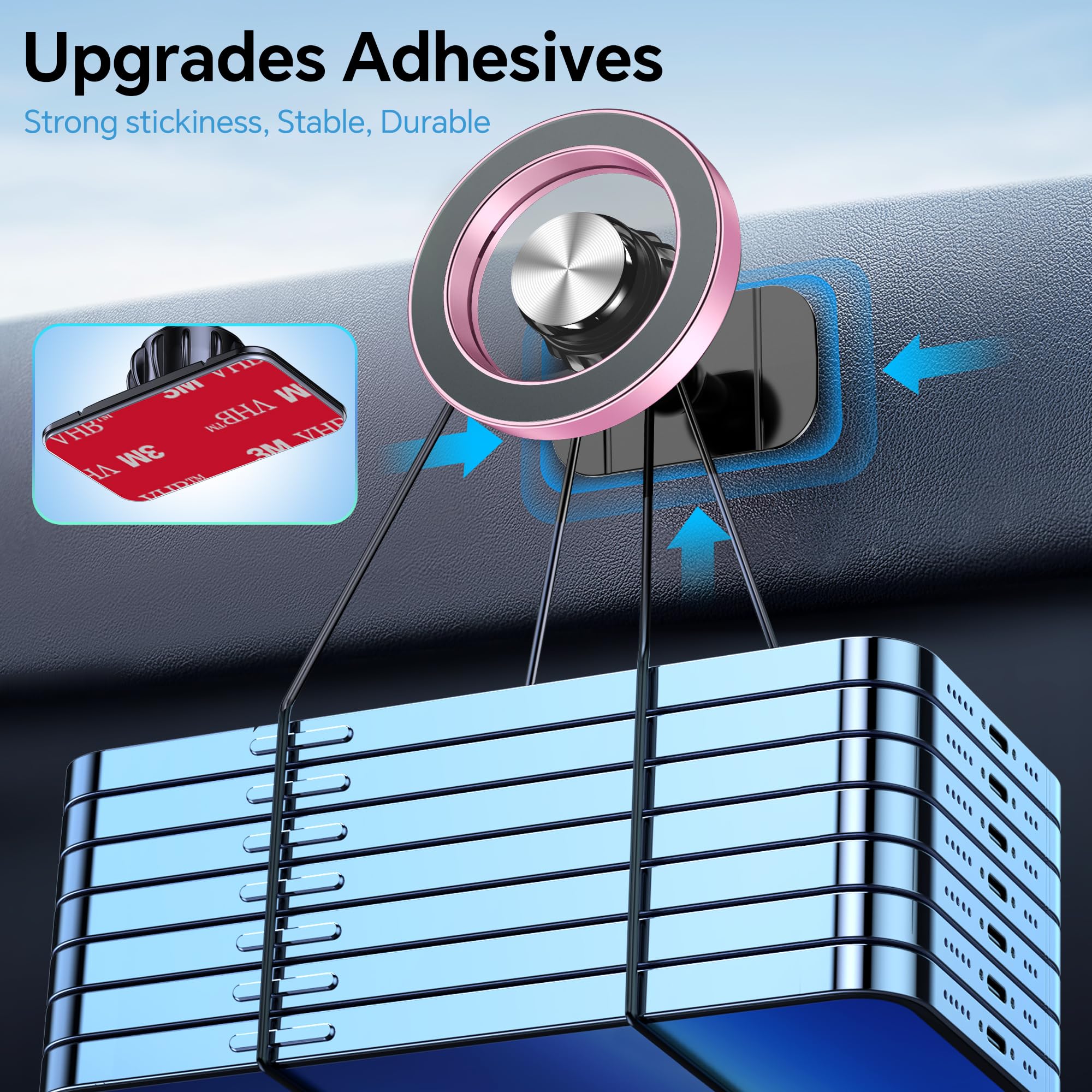 Magnetic Car Phone Holder for iPhone 16/15/14 - 360° Magsafe Mount with 20 Strong Magnets - Perfect for Driving & Commuting
