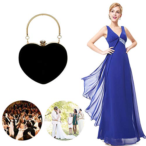 Heart-Shaped Evening Clutch Bag for Women - Elegant Party Purse with Chain Strap for Shoulder or Hand Carry - Perfect for Weddings, Prom, Cocktail Parties & Special Occasions