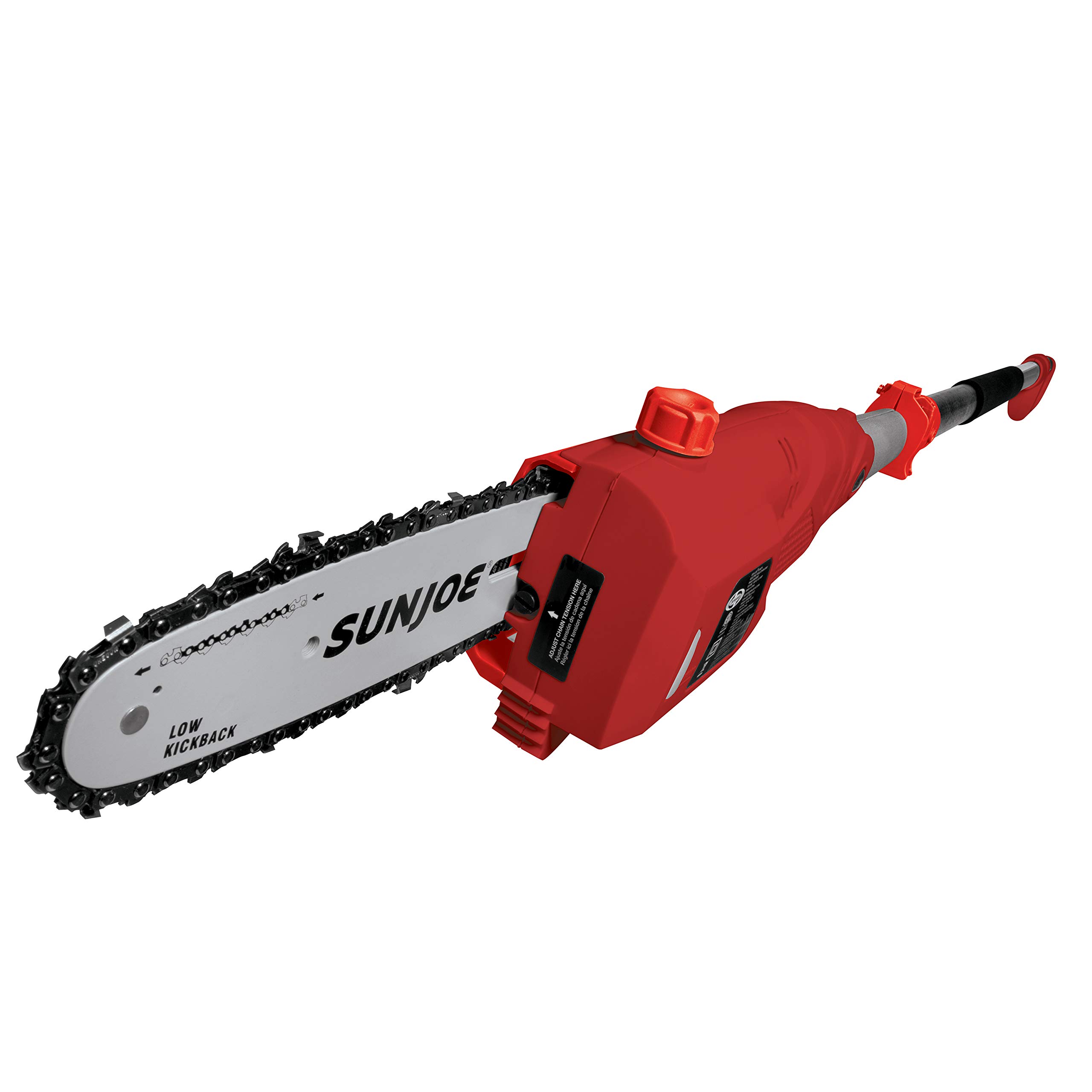 Sun Joe SWJ802E-RED 9 FT 6.5 Amp Electric Pole Chain Saw with Adjustable Head - Lightweight Tree Trimmer for Branches & High Limbs - Perfect for Yard Maintenance, Landscaping & DIY Tree Care (Red)