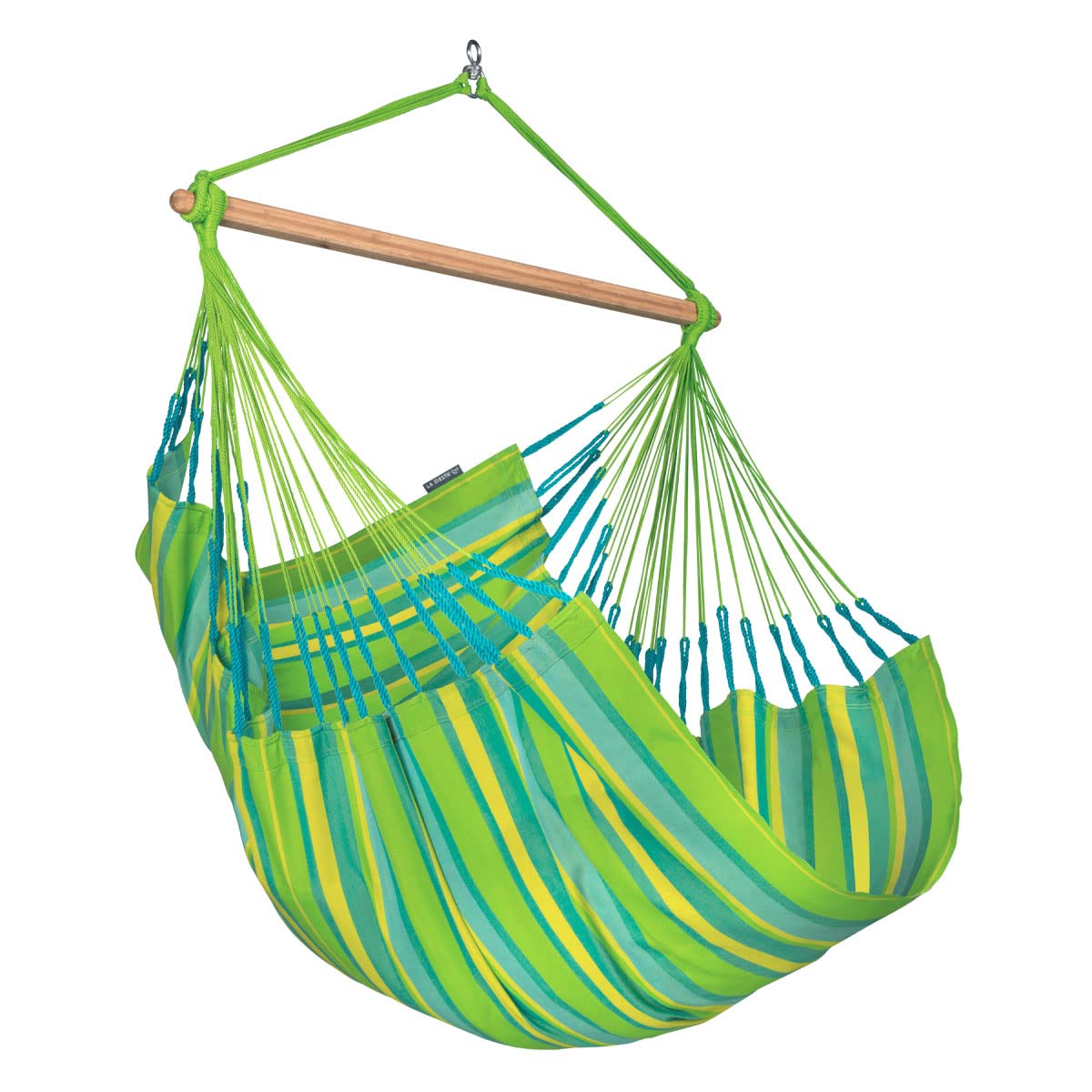 LA SIESTA® Large Comfort Domingo Hammock Swing Chair - Weatherproof & Durable Hanging Hammock for Indoor & Outdoor Use - Patio, Porch, Bedroom Relaxation - Supports Up to 285 lbs - Lime Green - Perfect for Backyard Lounging, Reading Nooks & Nursery Decor