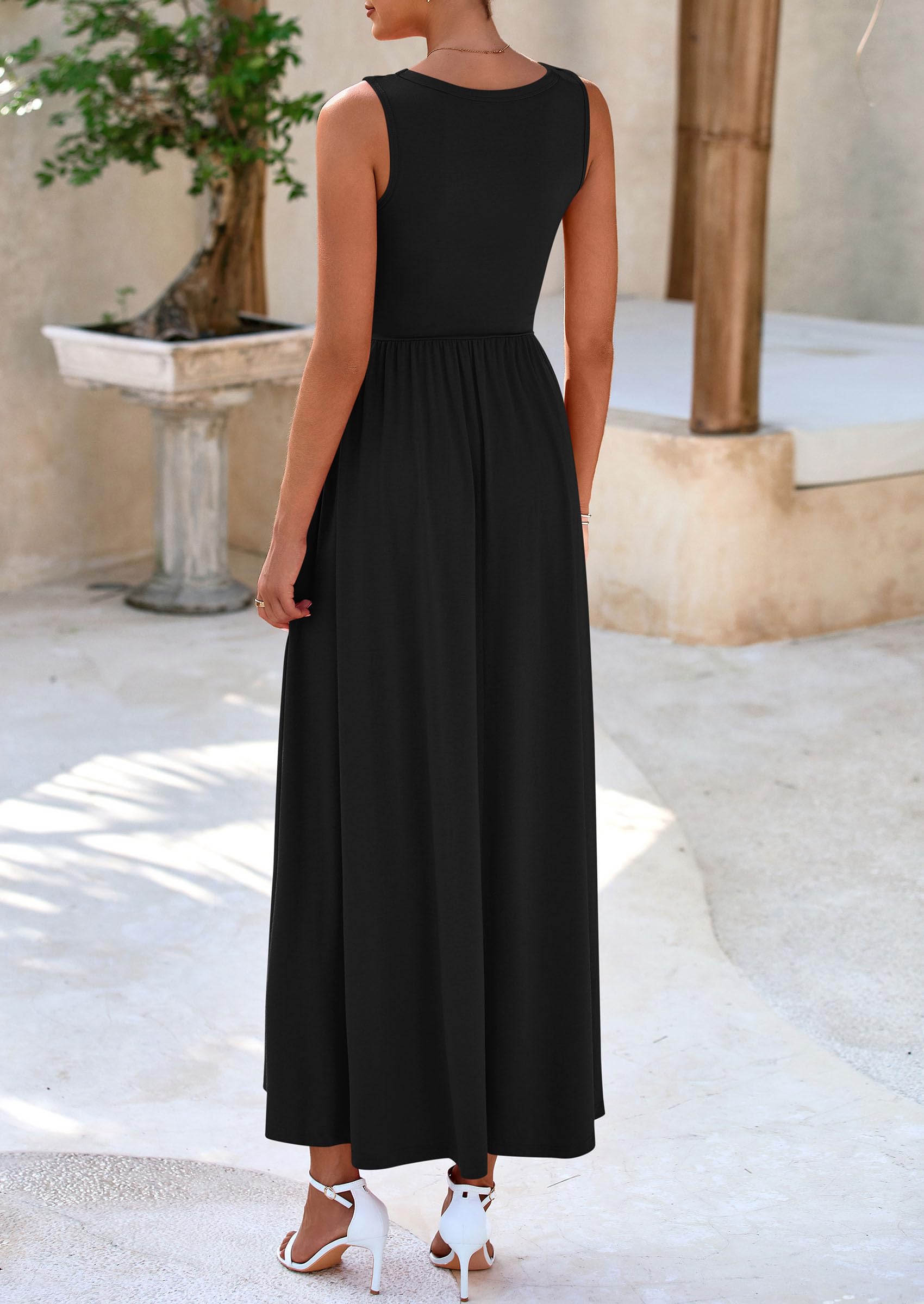 PRETTYGARDEN Women's Summer Maxi Dress 2025 - Sleeveless Ruffle Mermaid Cocktail Dress for Wedding Guest, Formal Events & Evening Parties | Flattering Bodycon Long Dress for Beach Vacations, Date Nights & Special Occasions