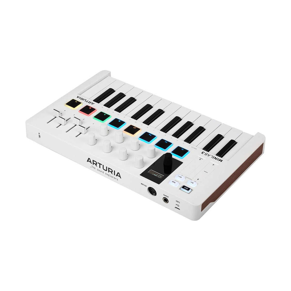 Arturia MiniLab 3 Compact 25-Key MIDI Keyboard Controller with 16 Pads - White | Perfect for Music Production, Beat Making & Live Performances