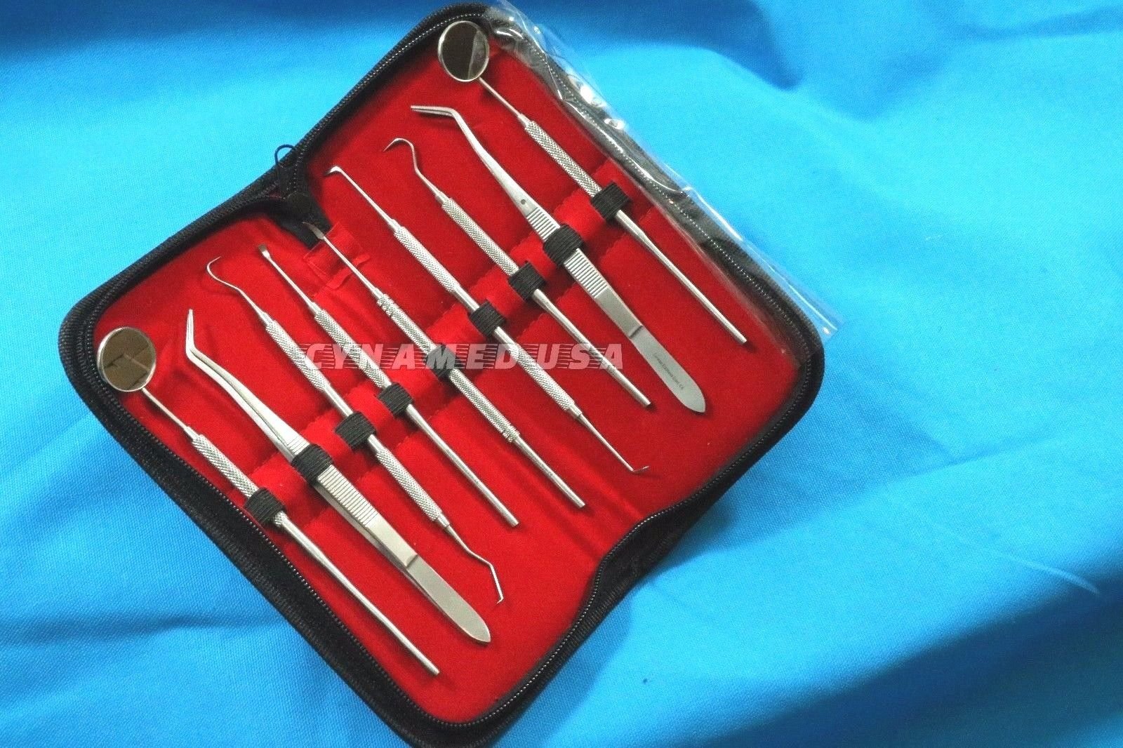 Premium German Stainless Steel Dental Pick & Mirror Set - 9-Piece Oral Hygiene Kit for Dentists & Home Use - A+ Quality Teeth Cleaning Tools for Sculpting, Plaque Removal & Dental Care