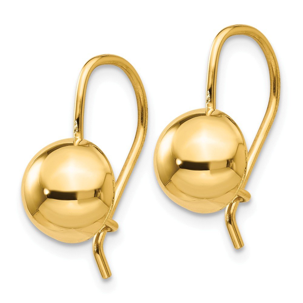 14K Yellow Gold 8mm Hollow Half Ball Stud Earrings for Women - Elegant Minimalist Jewelry for Everyday Wear, Date Night & Special Occasions