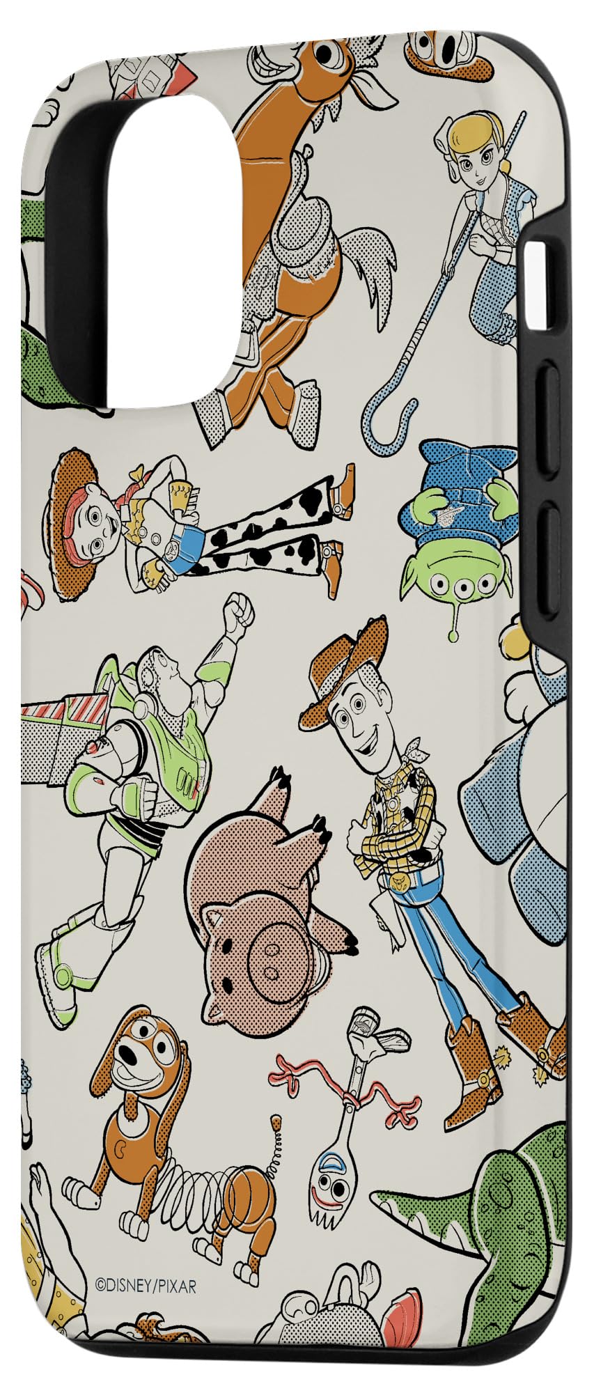 iPhone 12/12 Pro Disney Toy Story 4 Retro Printed Phone Case - Buzz Lightyear & Woody Design, Durable Shockproof Cover for Daily Use, Travel & Work