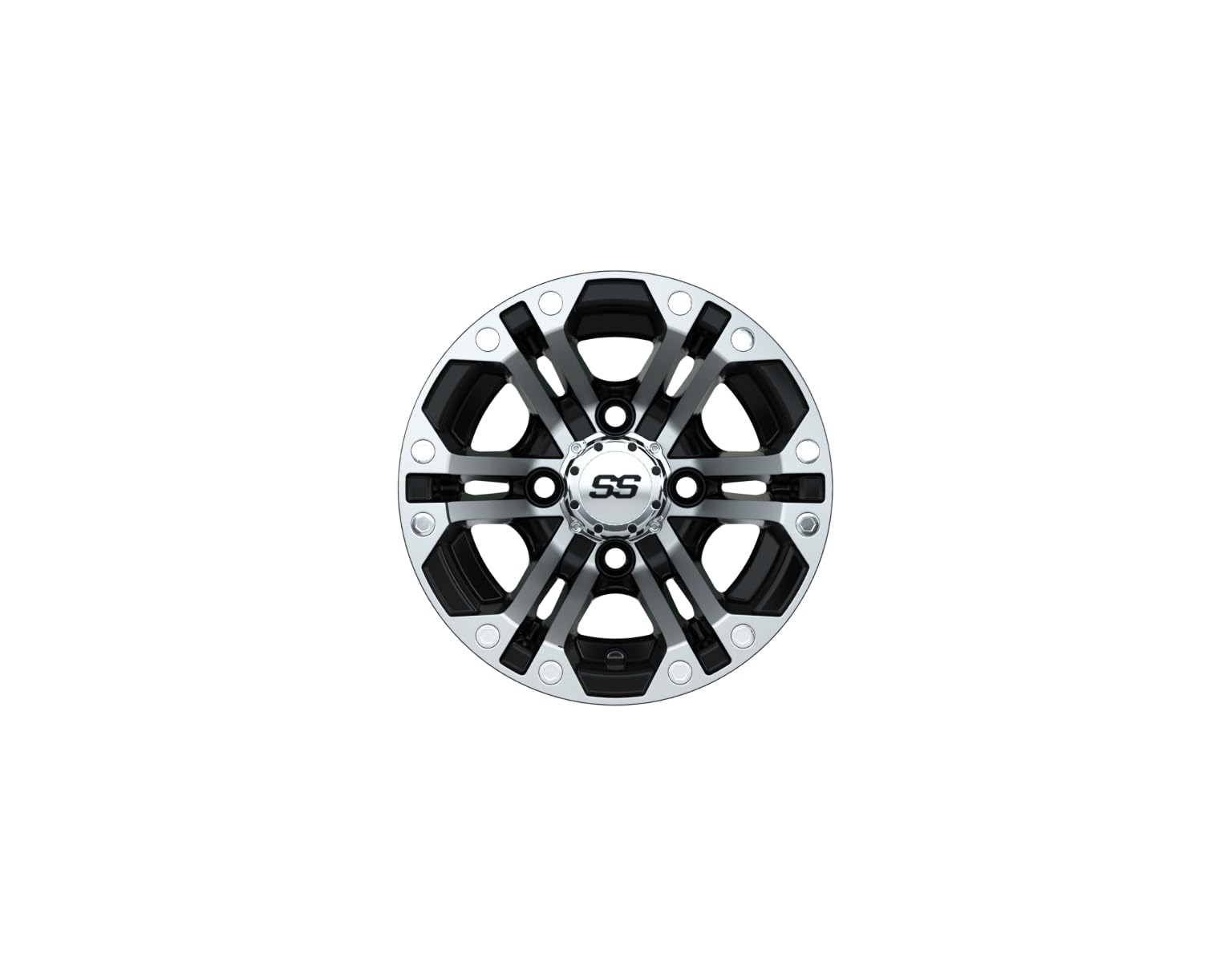 GTW 12 Inch Golf Cart Wheels & Tires Combo Set of 4 - Machined Black Specter Wheels with 215/35-12 Mamba Street Tires | Premium Golf Cart Accessories for Smooth Rides on Courses & Neighborhood Streets