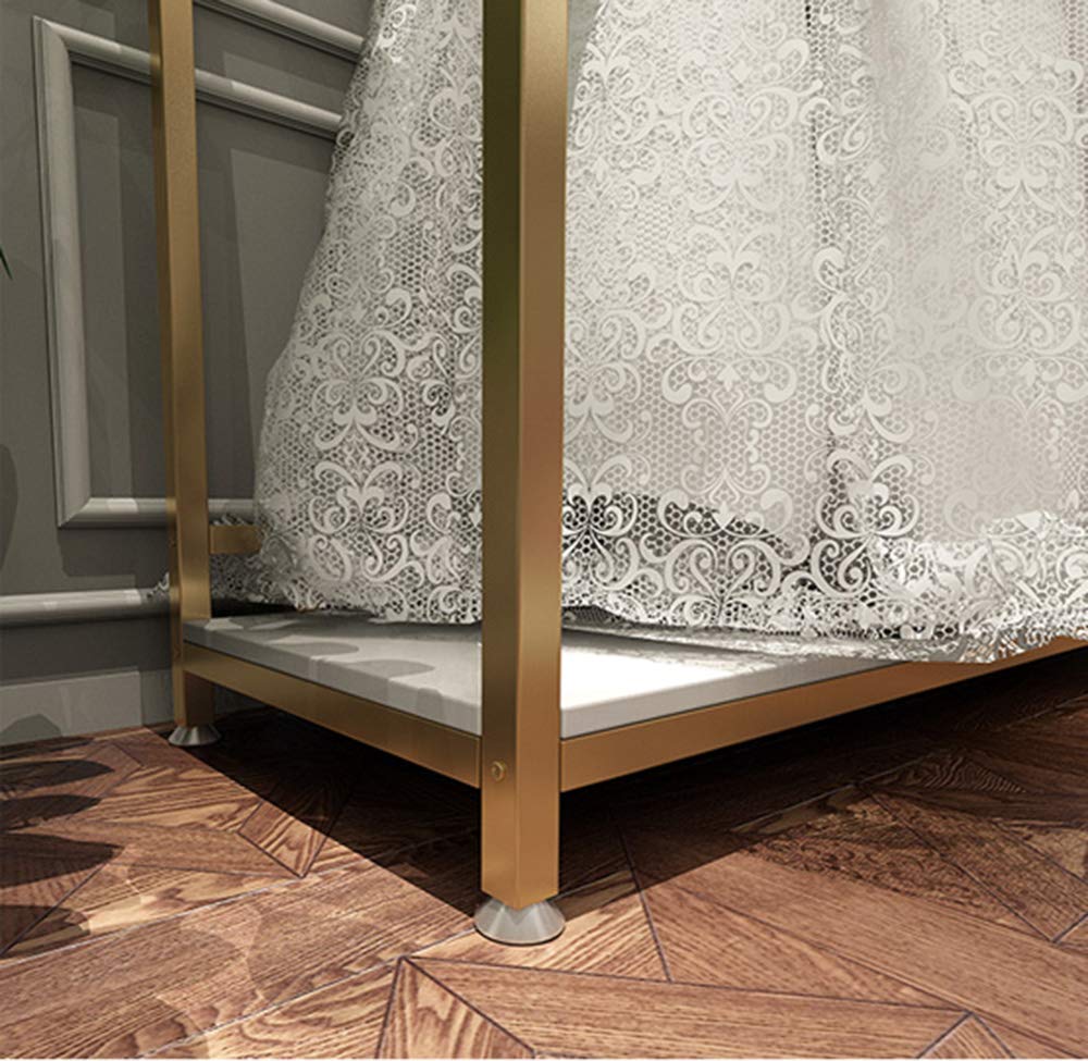 HOMEKAYT Gold Freestanding Clothing Rack with Shelves - 59