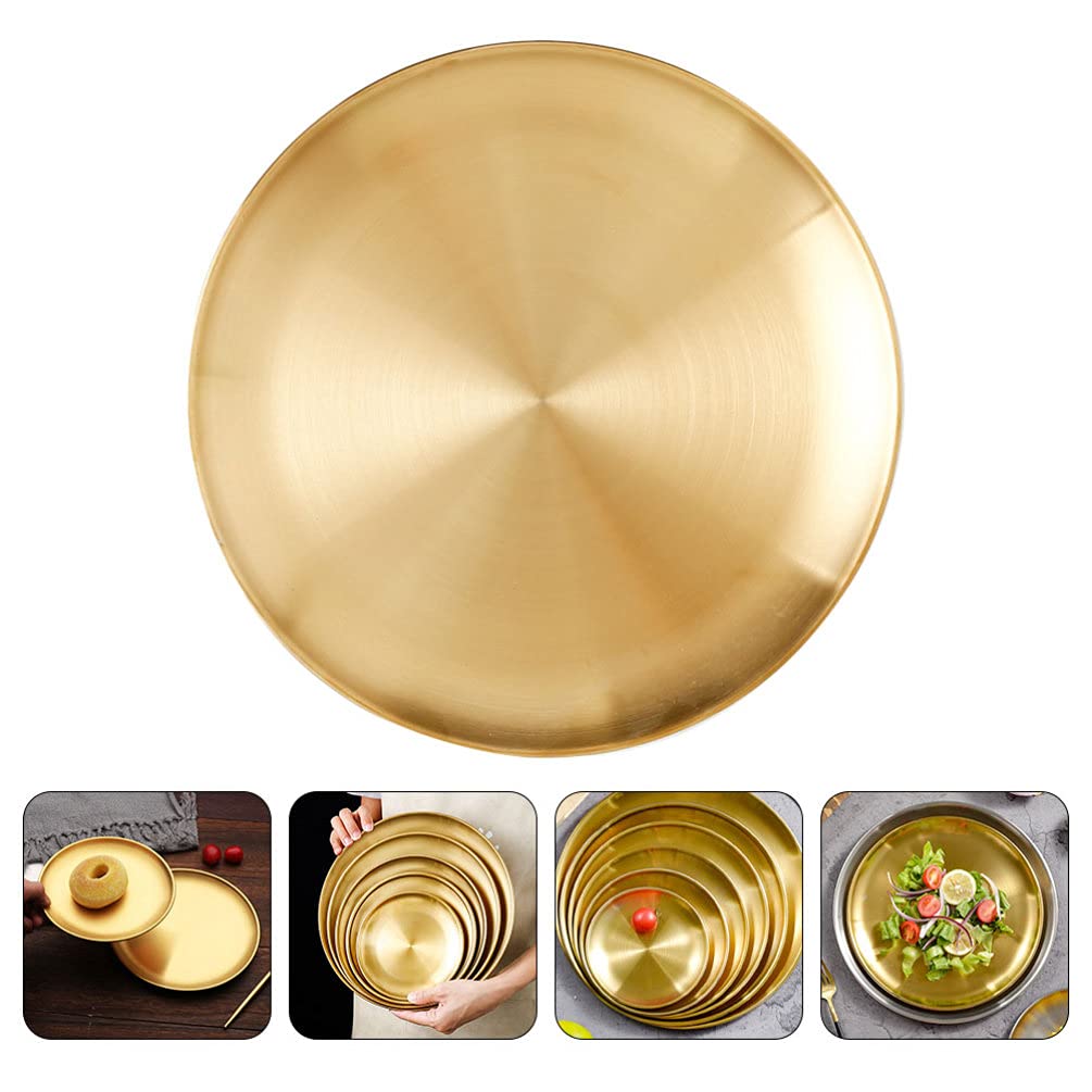 Stainless Steel Dinner Plates 23cm - BBQ & Salad Serving Trays for Parties