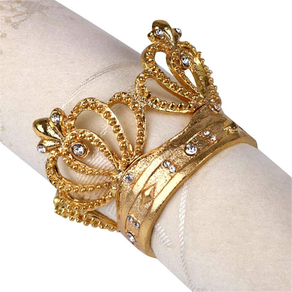 Elegant Crown Napkin Rings Set of 12 - Premium Table Decor for Weddings, Banquets & Special Occasions - Perfect for Holiday Dinners, Anniversary Celebrations and Fine Dining Table Settings