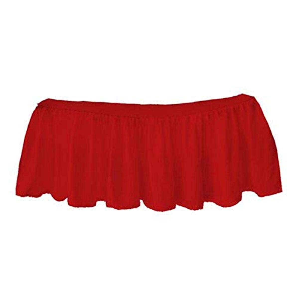 BKB Solid Ruffled Crib Skirt - Red Baby Crib Bed Skirt for Nursery Decor, Girls & Boys Room, Toddler Bedding Accessories | Perfect for Cribs, Daycare & Baby Showers