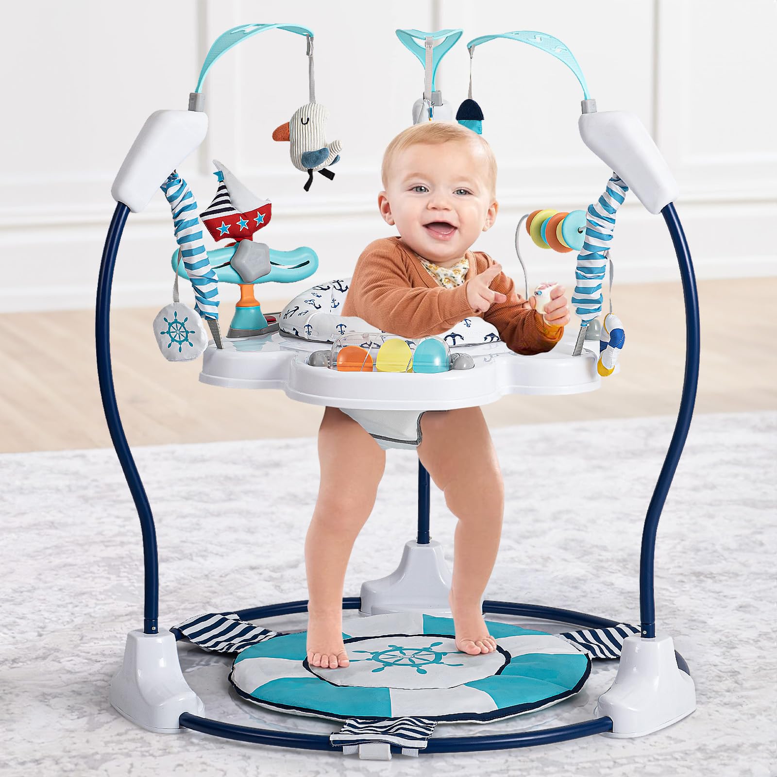 360° Rotating Baby Activity Jumper with Interactive Toys - Play Center for Infants 3-12 Months - Perfect for Early Learning & Motor Skill Development at Home or Daycare
