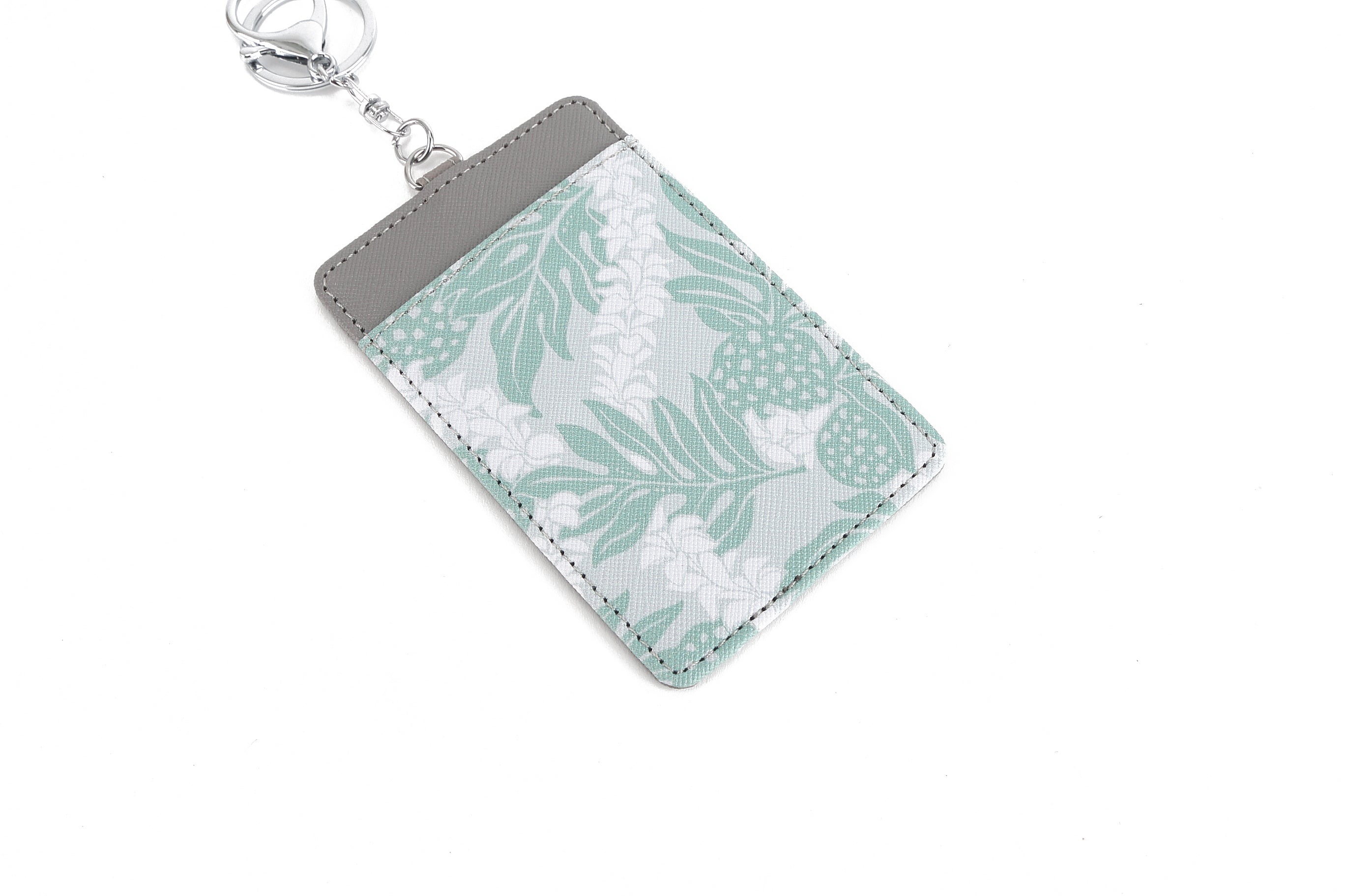 April Ulu Lei Grey Card Holder - Slim RFID Blocking Wallet for Credit Cards & ID - Perfect for Travel, Work, and Everyday Use
