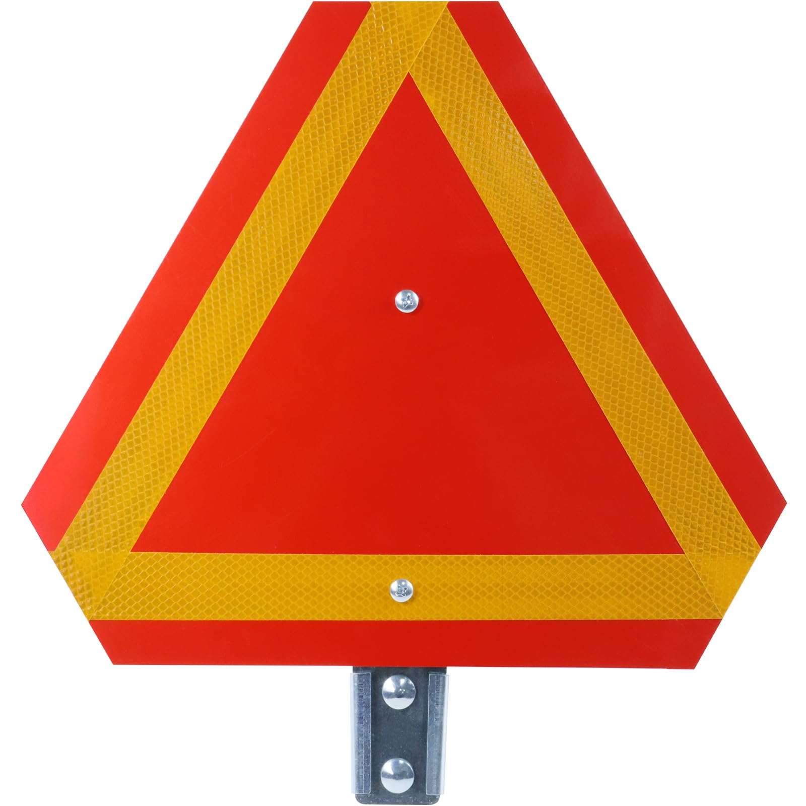 GELASKA Slow Moving Vehicle Sign with Mounting Bracket Kit - Reflective Triangle Safety Sign for Golf Carts, UTVs, Tractors & Horse Carriages - Includes 1 SMV Sign, 1 Bracket, 4 Bolts & Nuts - Perfect for Farm Equipment & Road Safety