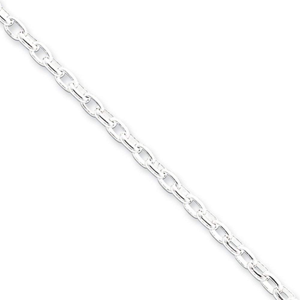 925 Sterling Silver 3.2mm Oval Rolo Chain Necklace - Elegant Pendant Charm for Women | Fine Jewelry Gift for Her | Perfect for Birthday, Anniversary & Special Occasions
