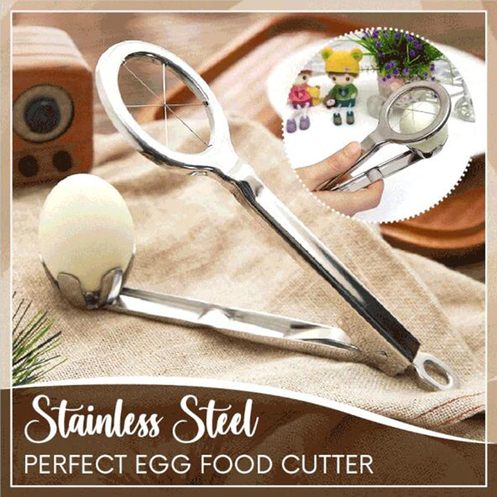 GONEBIN Stainless Steel Egg Slicer for Hard Boiled Eggs - Heavy Duty Aluminum Egg Cutter with Dishwasher Safe Design - Perfect for Salads, Sandwiches & Meal Prep - Kitchen Gadgets & Cooking Tools
