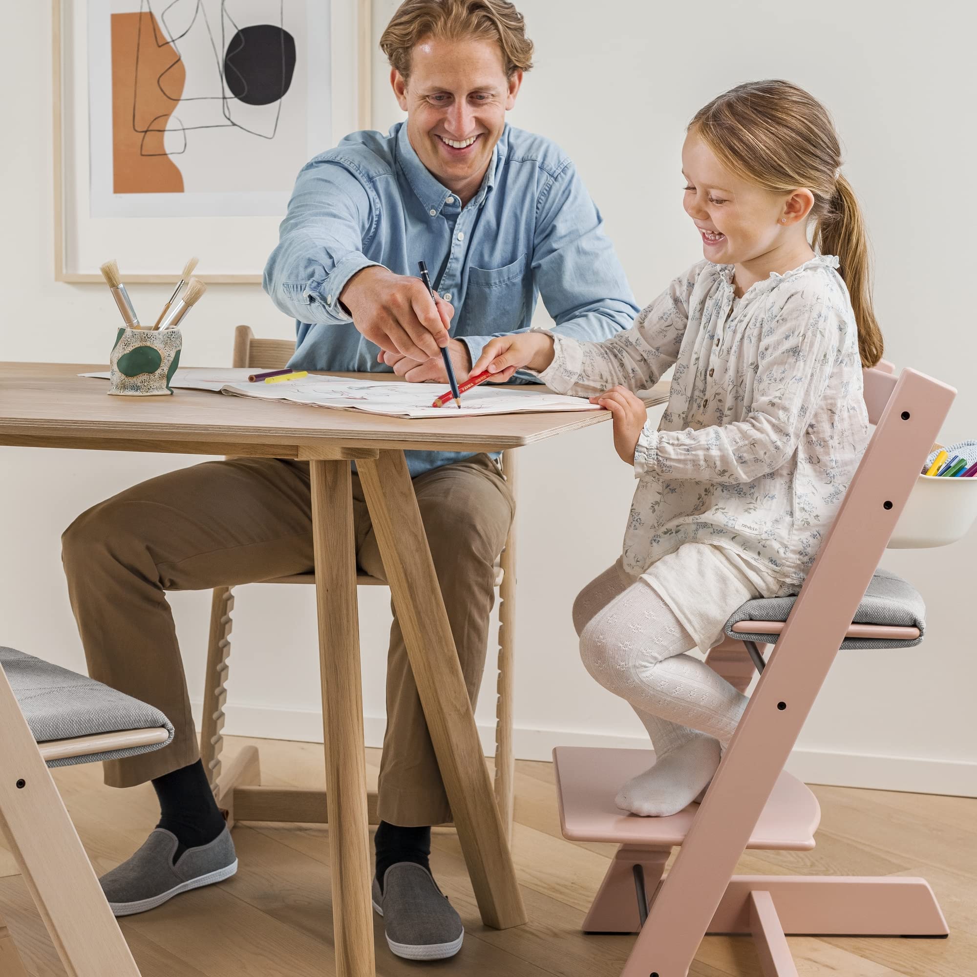 Stokke Tripp Trapp High Chair - Adjustable & Convertible Baby to Adult Chair in Fjord Blue | Ergonomic, Comfortable & Durable Classic Design | Perfect for Dining, Studying & Breastfeeding