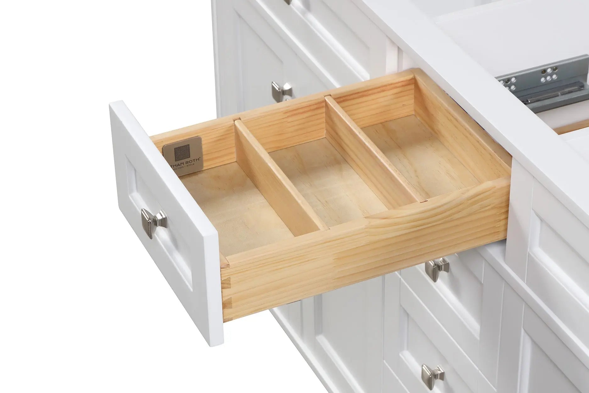 Kensington 71.5 Inch White Solid Wood Bathroom Vanity Cabinet Only - Perfect for Modern Master Bathrooms & Powder Rooms