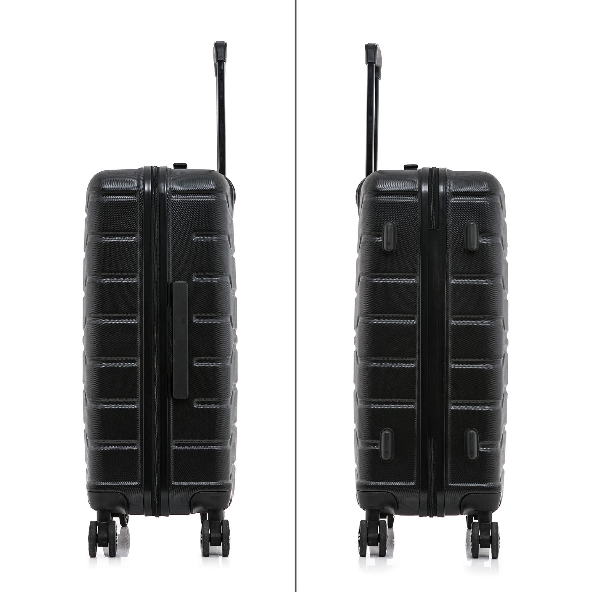 InUSA TREND 3-Piece Spinner Luggage Set - 20in, 24in & 28in Lightweight Hardshell Suitcases with 360° Wheels & Telescopic Handle for Air Travel, Business Trips & Family Vacations | Durable Black Carry-On & Checked Bags