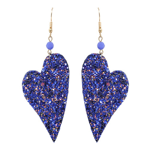 Sparkling Blue Heart-Shaped Stud Earrings for Women - Perfect for Valentine's Day, Parties & Everyday Wear