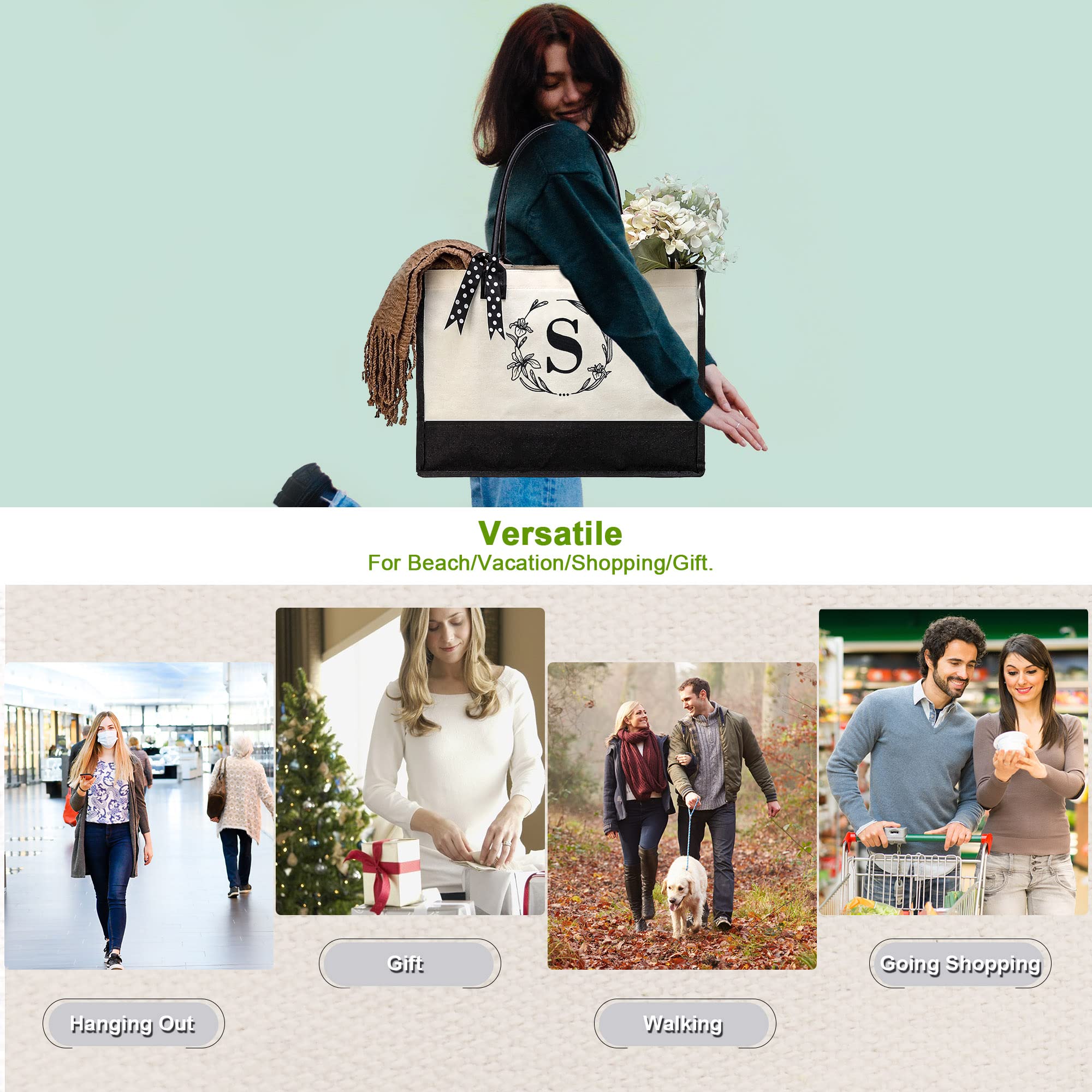 BeeGreen Personalized Tote Bag for Women - Birthday Gift & Daily Use