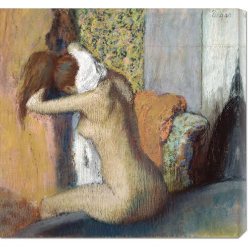 Edgar Degas 'After The Bath' Stretched Canvas Wall Art - Premium Handmade Painting Reproduction for Home & Office Decor - Perfect for Living Room, Bedroom, Gallery Wall Display