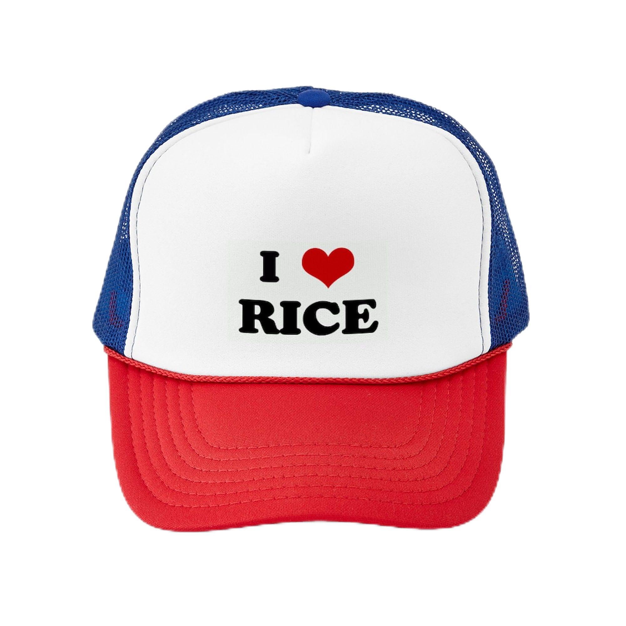 I Love Rice Adjustable Snapback Trucker Hat by CafePress - Stylish & Comfortable for Casual Wear, Outdoor Activities & Fan Gifts