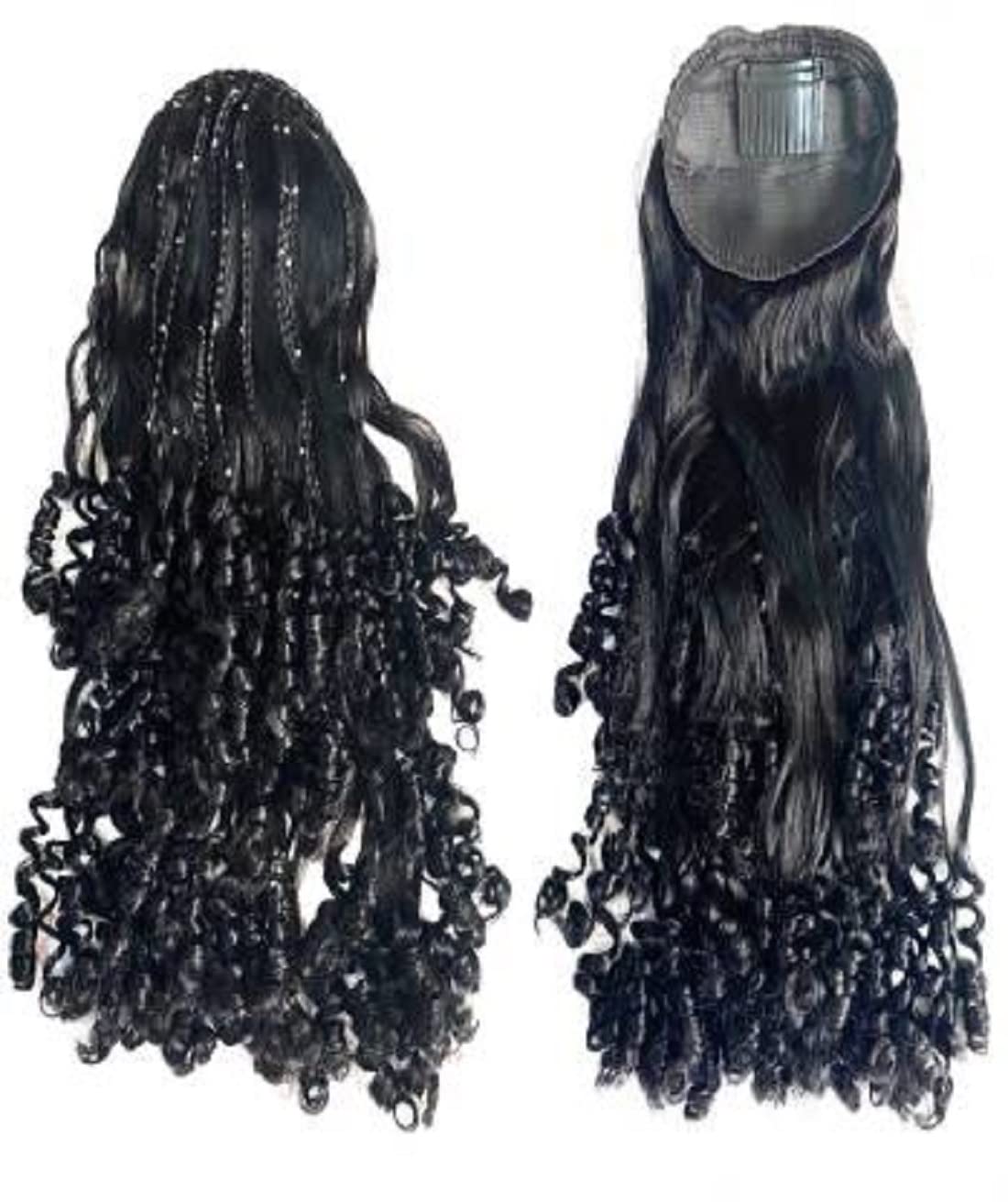 Stylish Sarpa Stone Black Curly Hair Extensions for Women - Perfect for Parties, Weddings & Everyday Glamour