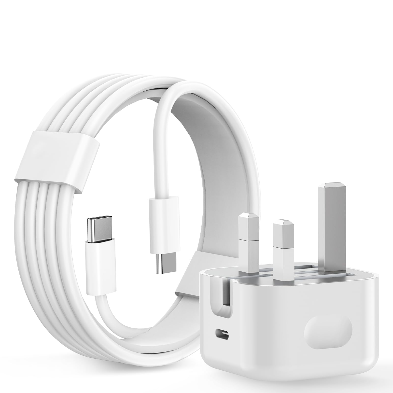 20W USB C Fast Charger Plug - PD Wall Charger Adapter for iPhone 16/15/Plus/Pro/Pro Max, Galaxy S24/S23 | Foldable Type C Charger with Fast Charging Cable | Perfect for Travel, Office & Home Use