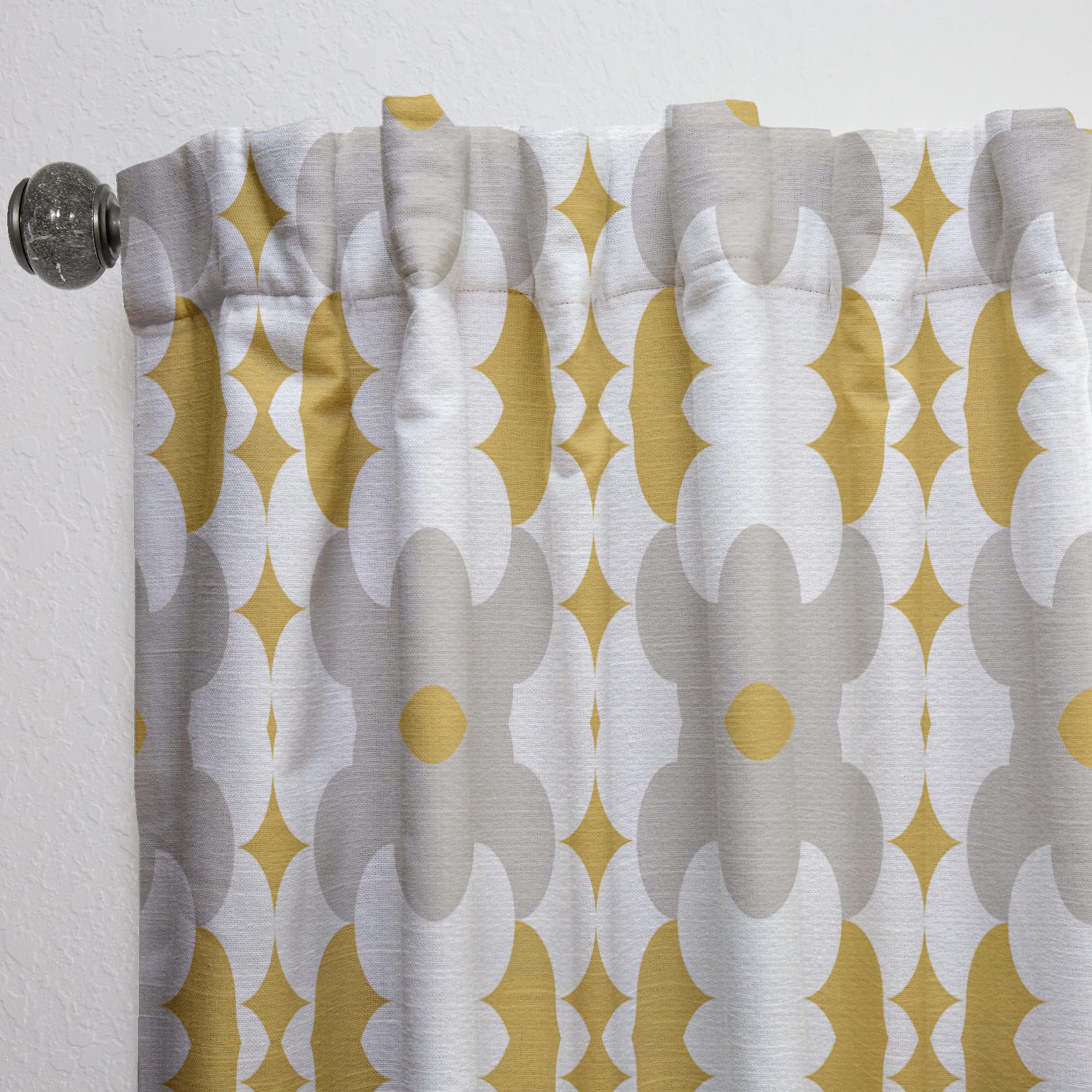 Retro Abstract Design XVIII Thermal Insulated Curtains - 52x120 Inch Single Panel for Bedroom & Living Room - Blackout Drapes for Home Decor & Privacy
