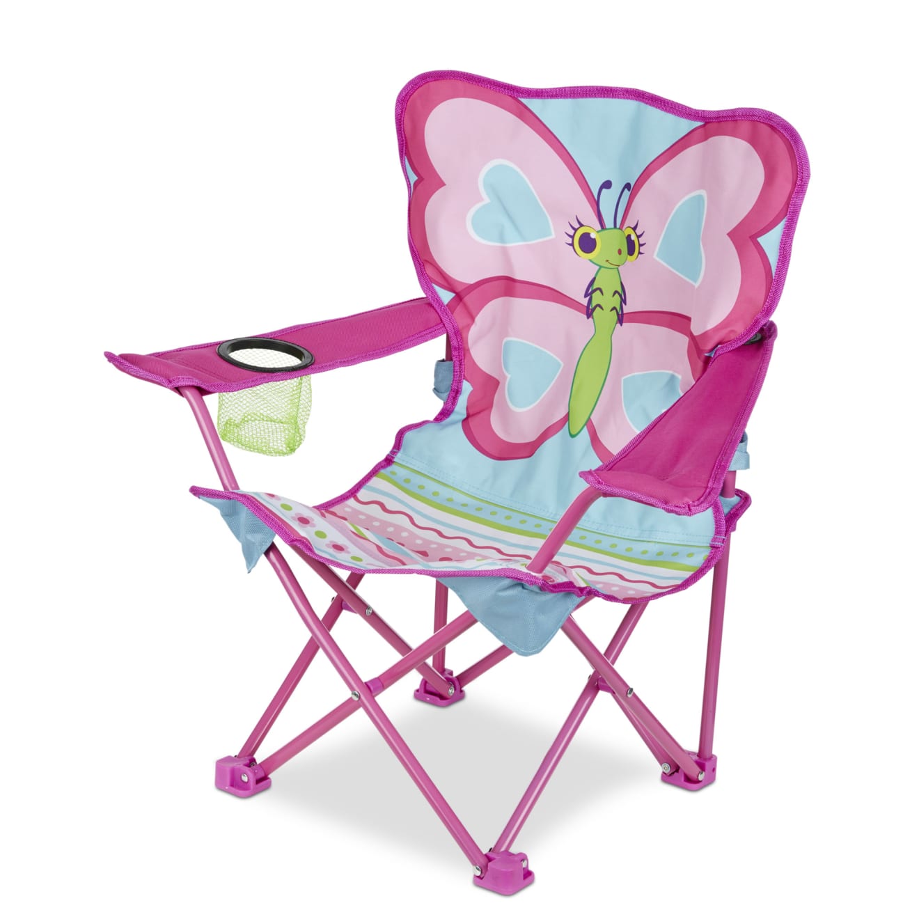 Cutie Pie Butterfly Camp Chair - Portable Folding Outdoor Chair for Picnics, Beach, Camping & Backyard Relaxation