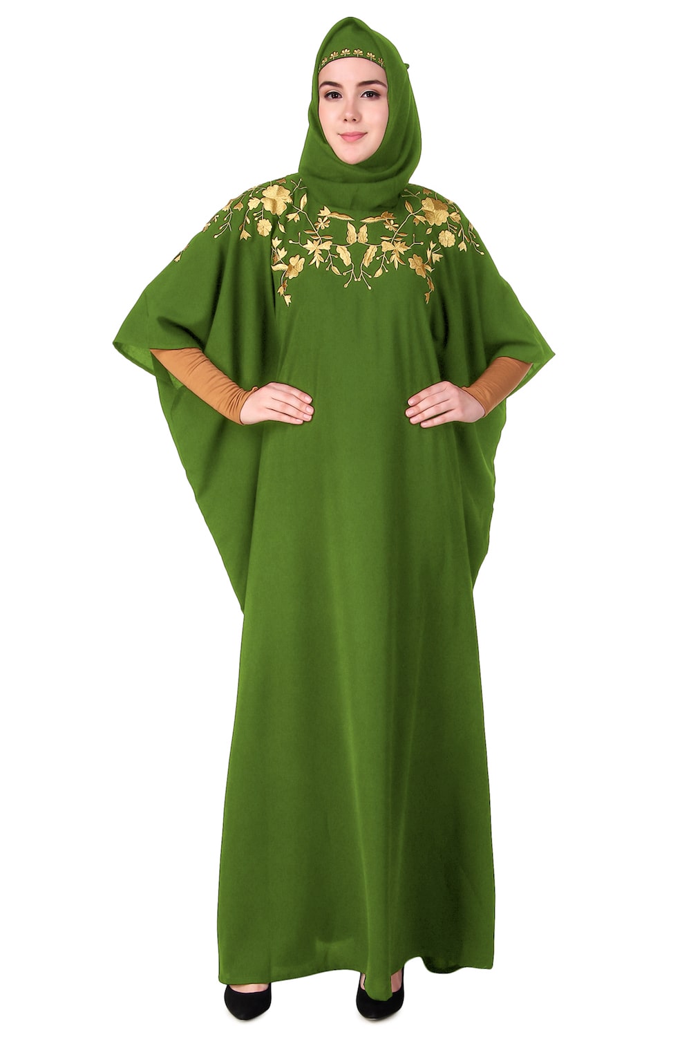 Exquisite Hand-Embroidered Floral Kaftan Dress for Women | Boho Chic Beach Cover Up | Perfect for Summer Vacations, Pool Parties & Resort Wear