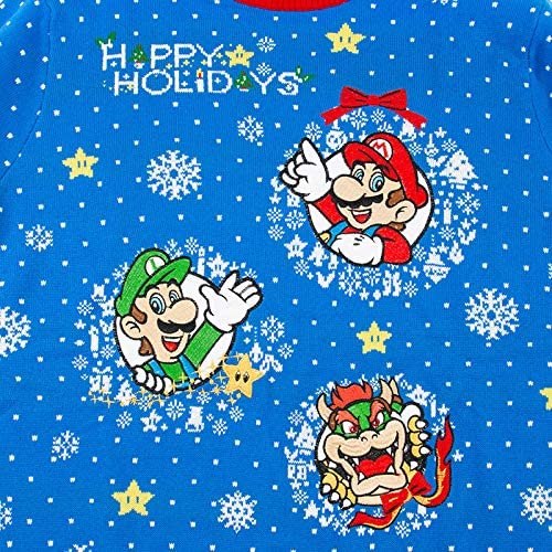 Super Mario Christmas Jumper Sweater - Ugly Holiday Sweater for Nintendo Fans - 2XS Size - Perfect for Christmas Parties & Gaming Events
