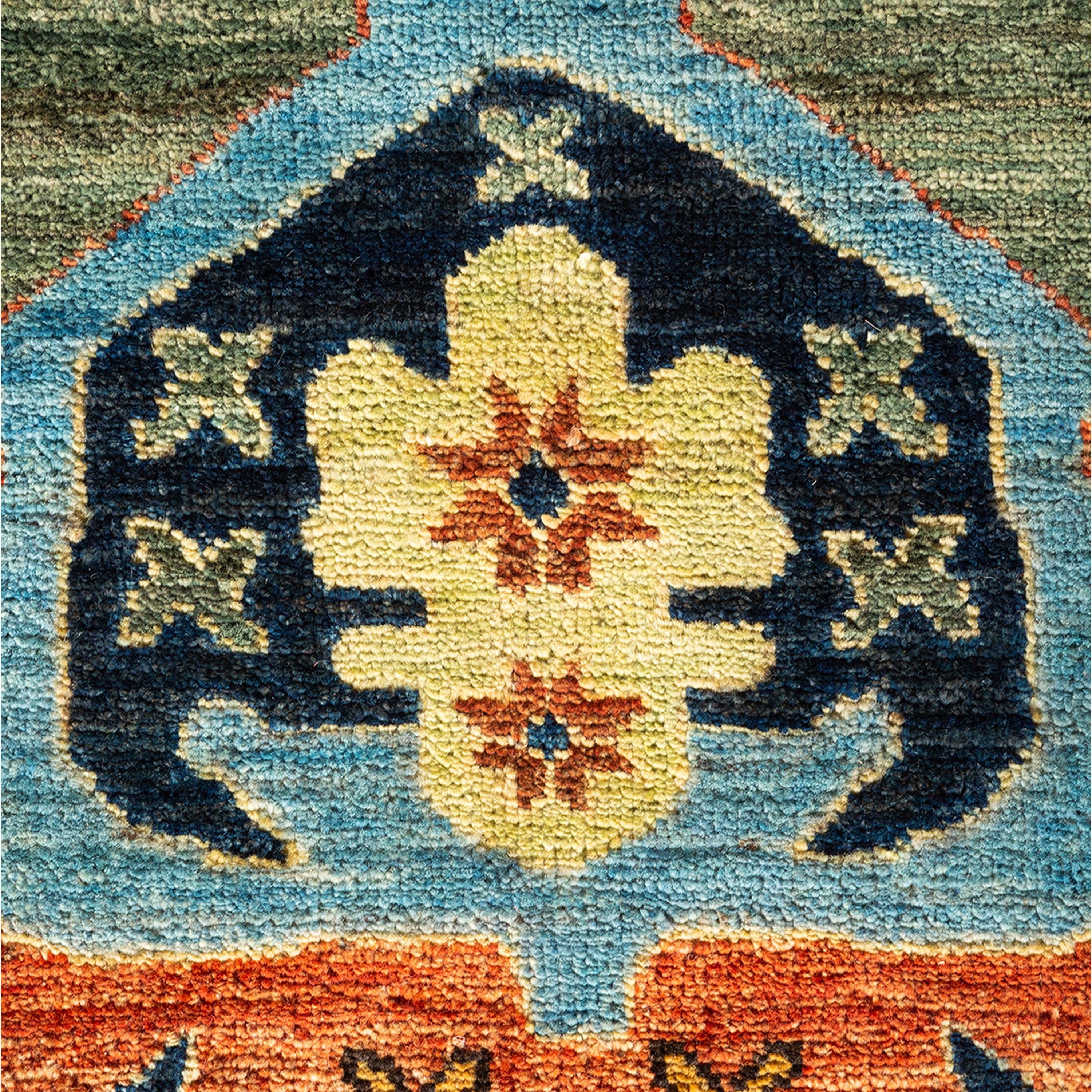 Handmade Blue Traditional Serapi Wool Rug 8'10 x 11'8 - Authentic Persian Design for Living Room, Bedroom & Home Decor