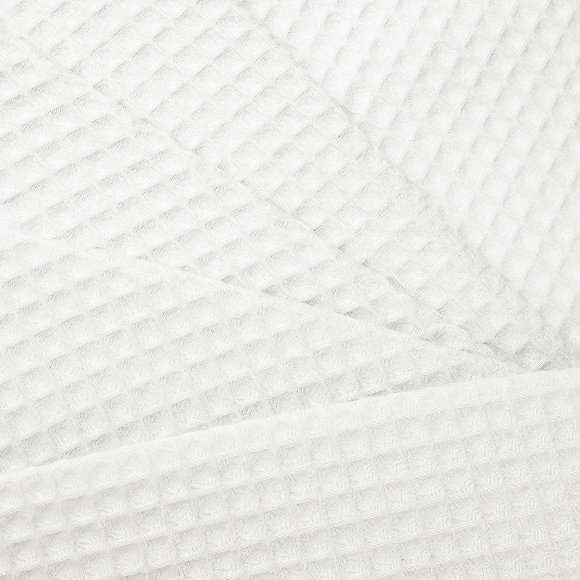 River Dream White Fabric Shower Curtain Set - Cotton Blend Waffle Weave with Snap-in Replacement Liner (54x80 Inches) | Bathroom Decor for Modern & Farmhouse Style Homes
