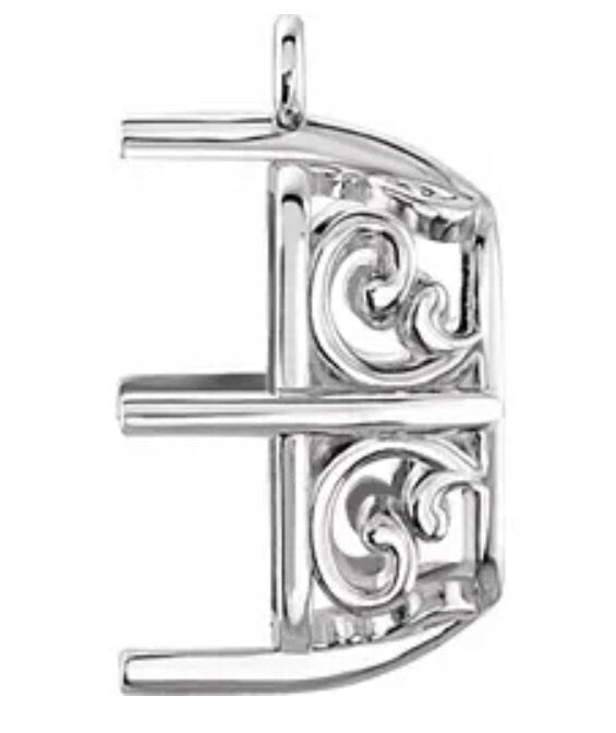 Affordable 10x8mm & 14x12mm Emerald Cut Gold/Platinum Dangle Pendant Setting - Handcrafted in USA - Perfect for Earrings, Necklaces & Jewelry Making