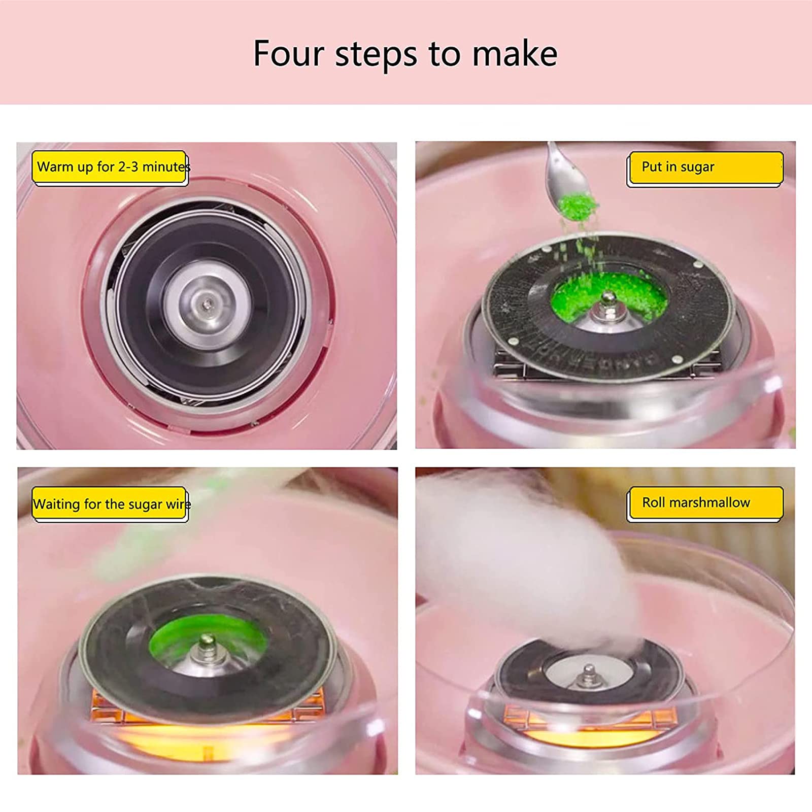 Portable DIY Cotton Candy Maker Machine - Home Electric Candy Floss Spinner for Kids & Adults - Perfect for Birthday Parties, Carnivals, and Family Gatherings - Fun Gift Idea for Holidays and Special Events